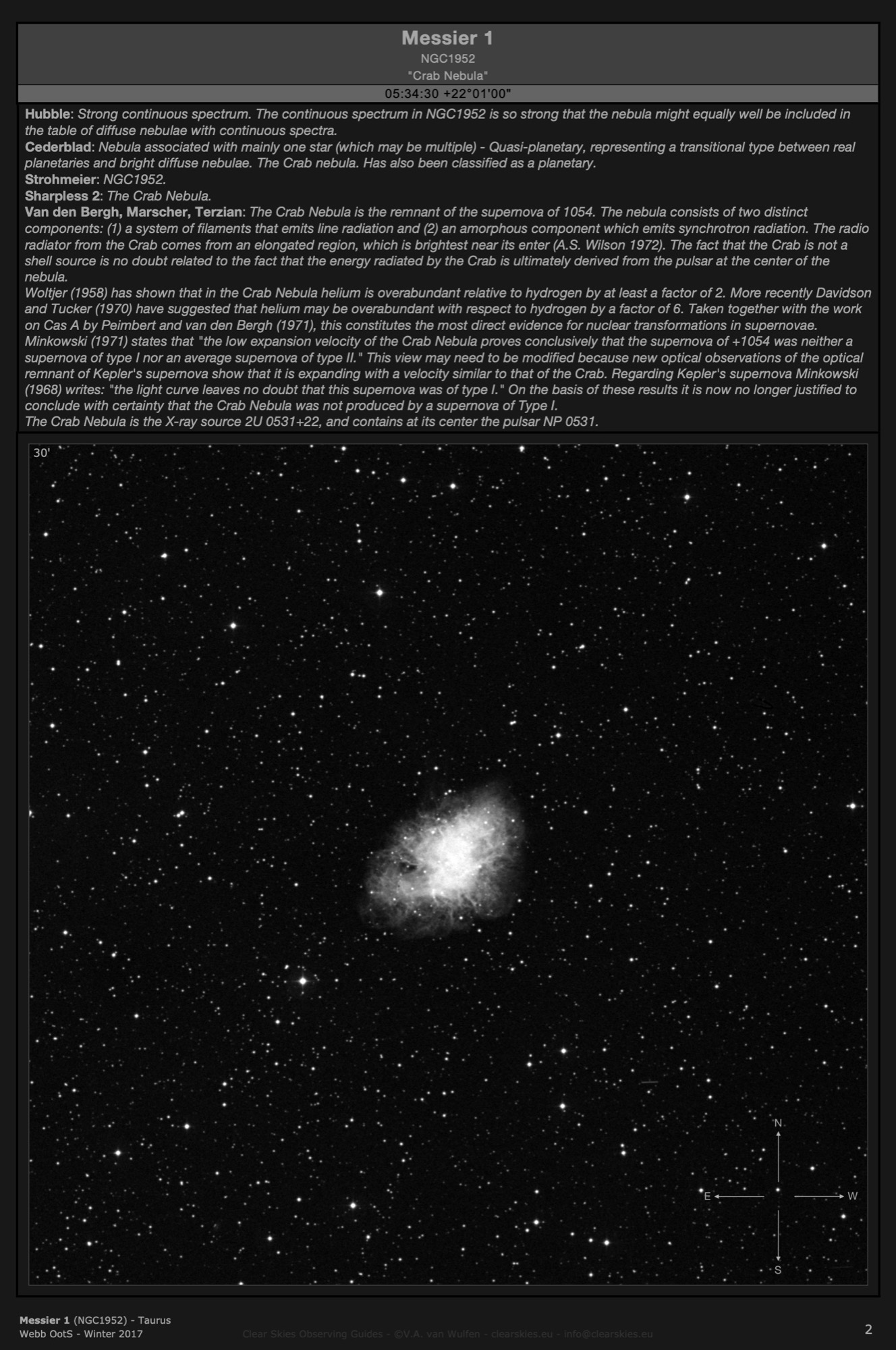 Supernova remnant Messier 1 (NGC1952) - the "Crab Nebula" in Taurus Supernova remnant Messier 1 (NGC1952) - the "Crab Nebula" in Taurus