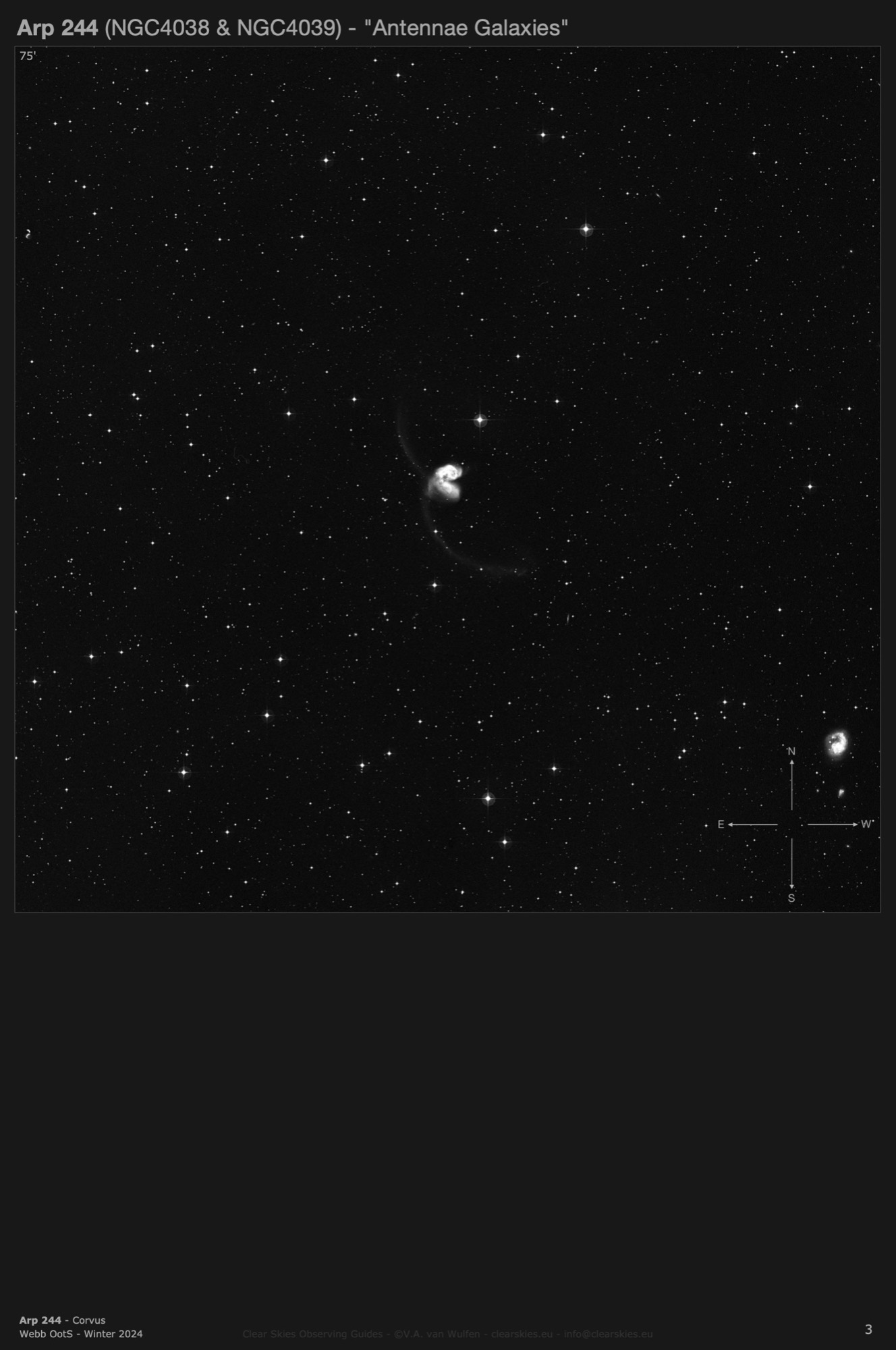 Galaxy pair NGC4038 & NGC4039 (Arp 244) - the "Antennae Galaxies" in Corvus Galaxy pair NGC4038 & NGC4039 (Arp 244) - the "Antennae Galaxies" in Corvus