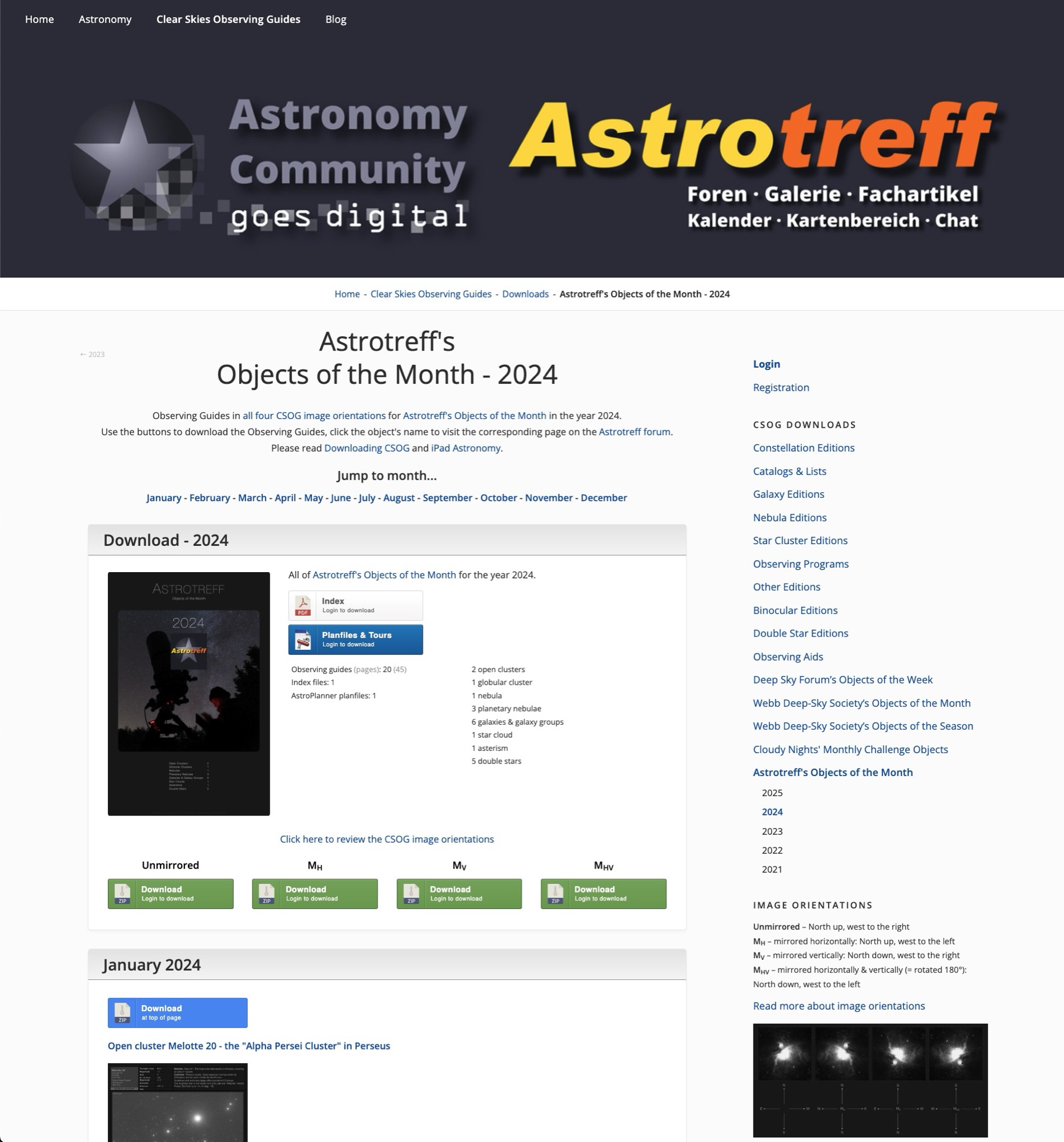 CSOG Downloads - Astrotreff's Objects of the Month - 2024