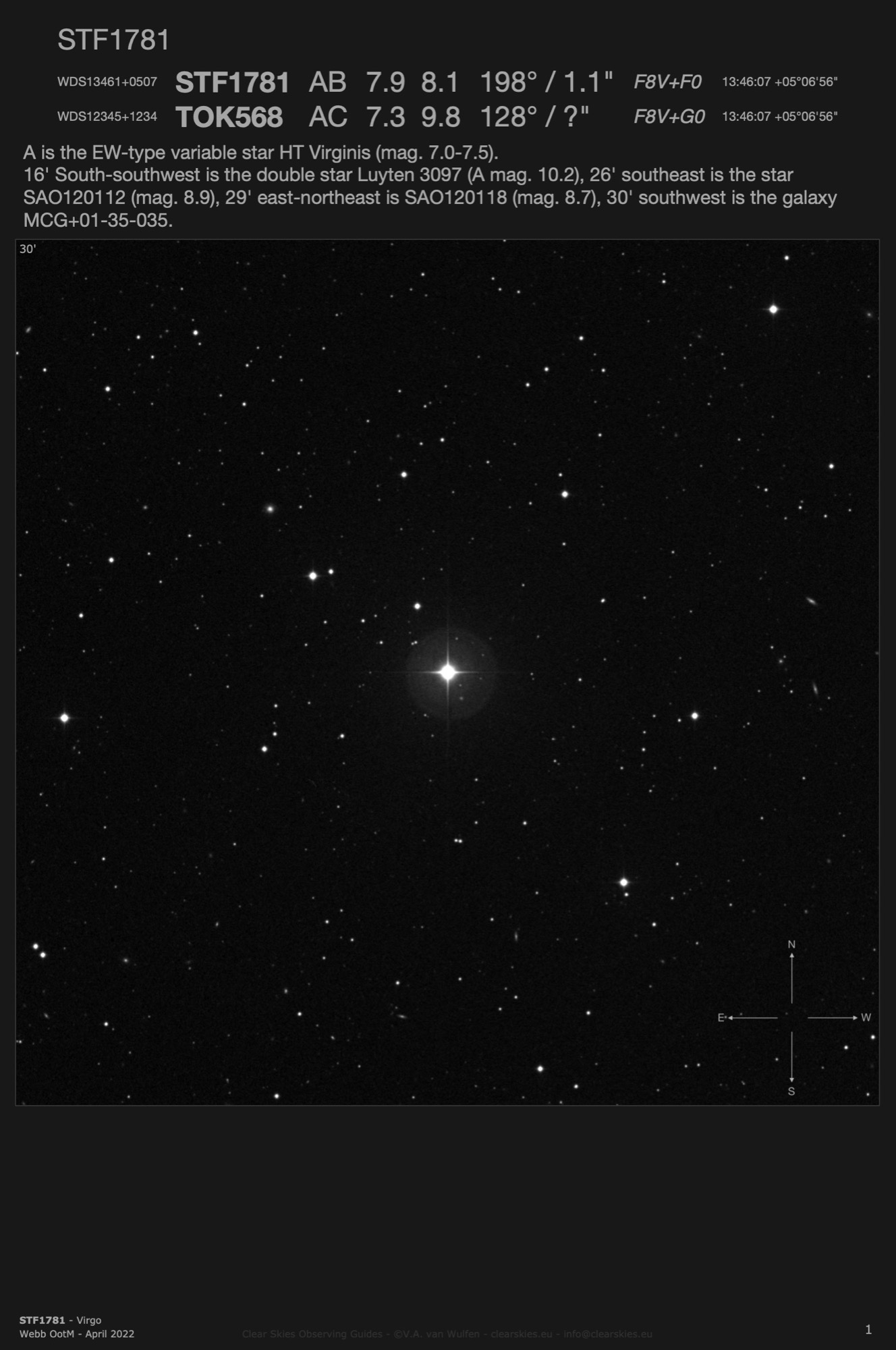 STF1781 (WDS13461+0507) in Virgo STF1781 (WDS13461+0507) in Virgo