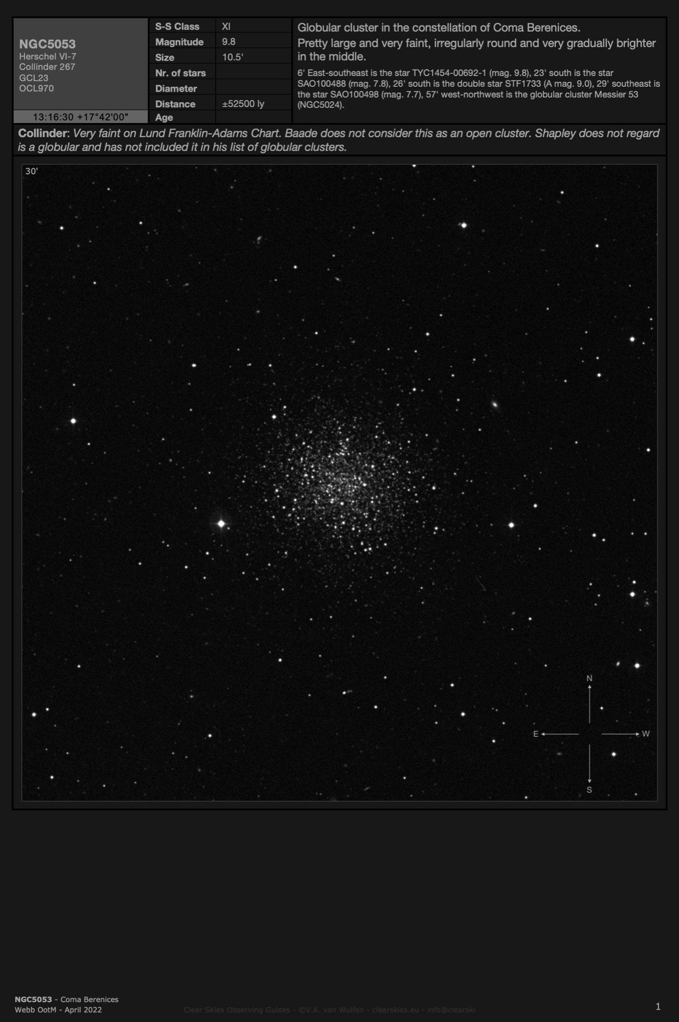 Globular cluster NGC5053 in Coma Berenices Globular cluster NGC5053 in Coma Berenices
