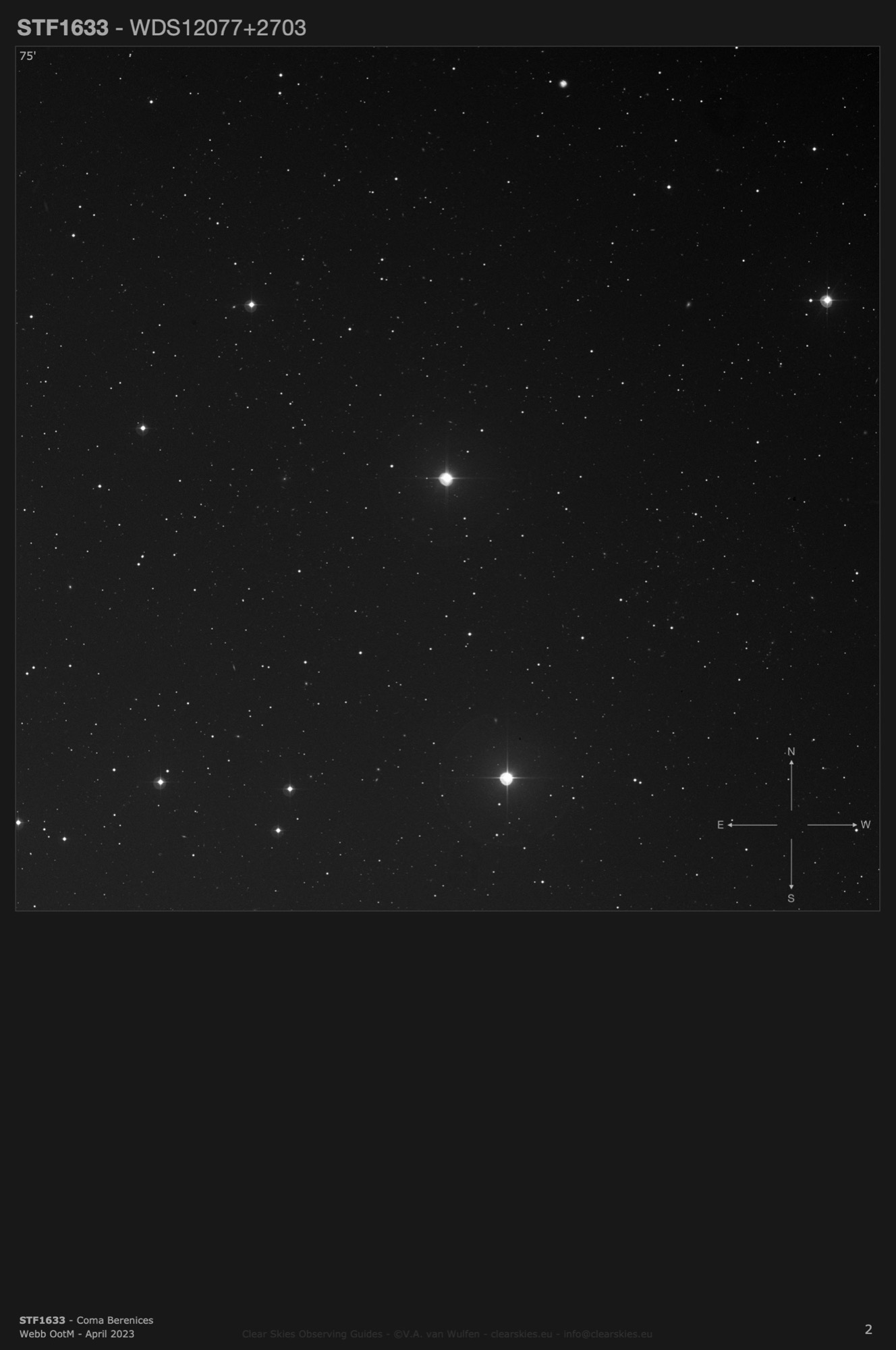 STF1633 (WDS12077+2703) in Coma Berenices STF1633 (WDS12077+2703) in Coma Berenices