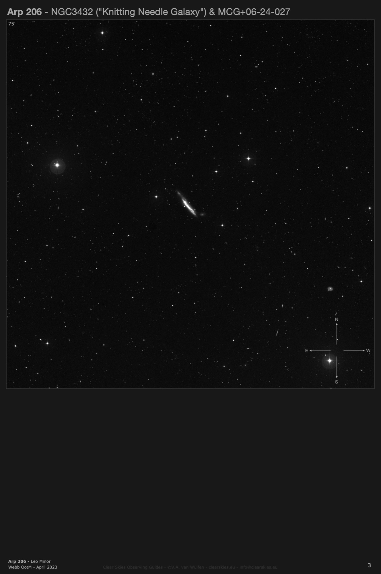 Galaxy pair Arp 206 (NGC3432 - the "Knitting Needle Galaxy" & MCG+06-24-027) in Leo Minor Galaxy pair Arp 206 (NGC3432 - the "Knitting Needle Galaxy" & MCG+06-24-027) in Leo Minor