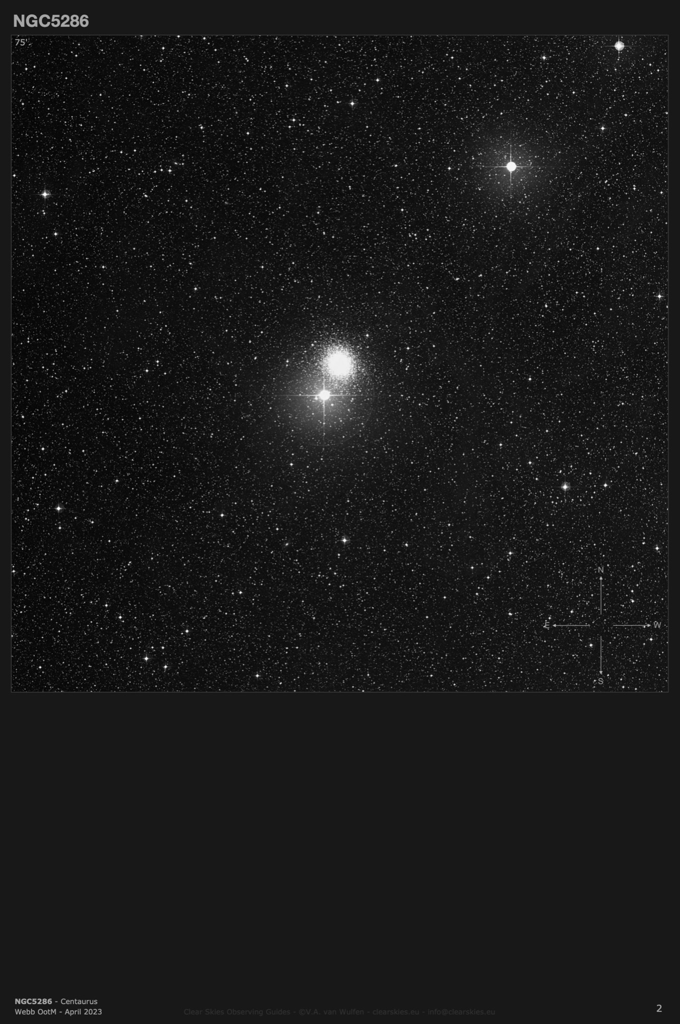 Globular cluster NGC5286 in Centaurus Globular cluster NGC5286 in Centaurus