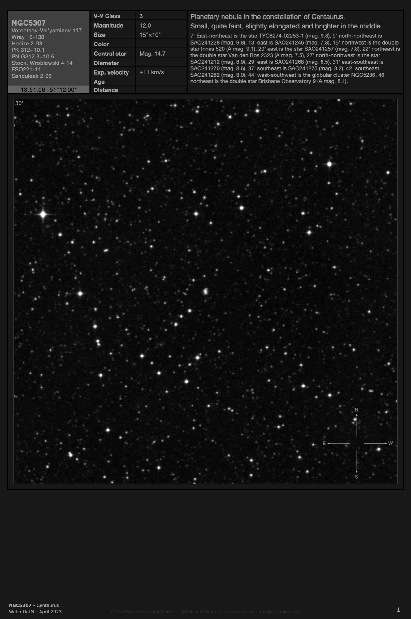 Planetary nebula NGC5307 Centaurus Planetary nebula NGC5307 Centaurus