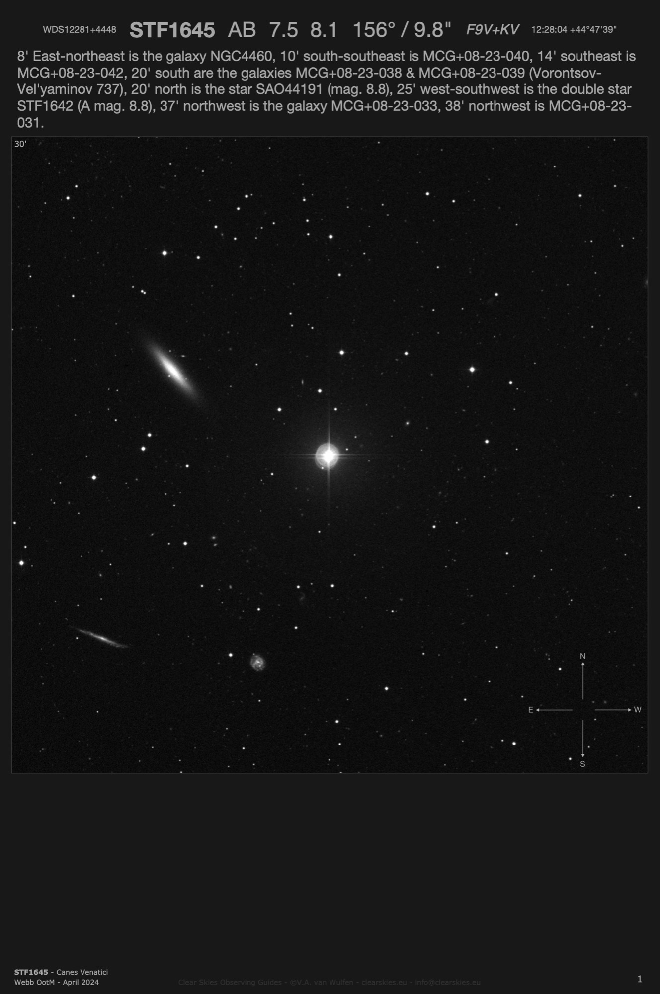 STF1645 (WDS12281+4448) in Canes Venatici STF1645 (WDS12281+4448) in Canes Venatici