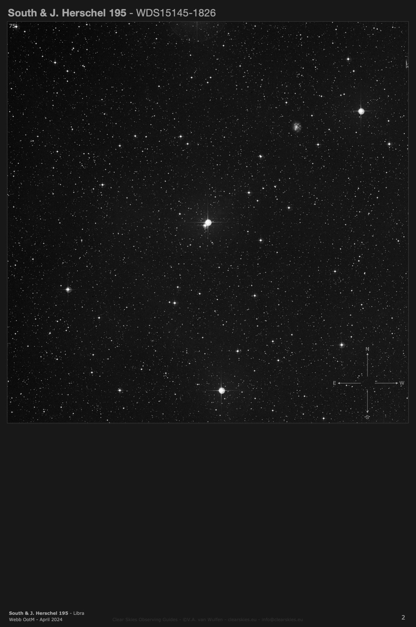 South & J. Herschel 195 (WDS15145-1826) in Libra South & J. Herschel 195 (WDS15145-1826) in Libra