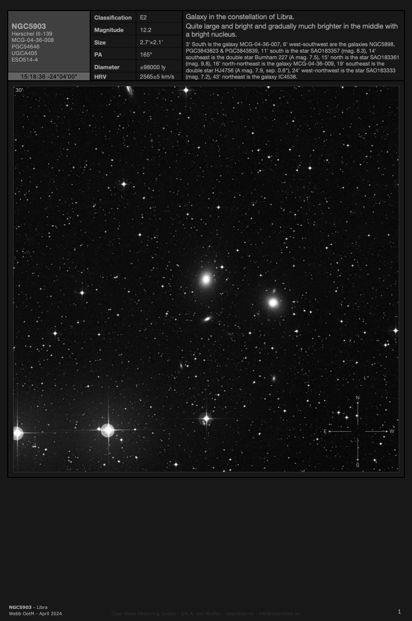 Galaxy NGC5903 in Libra