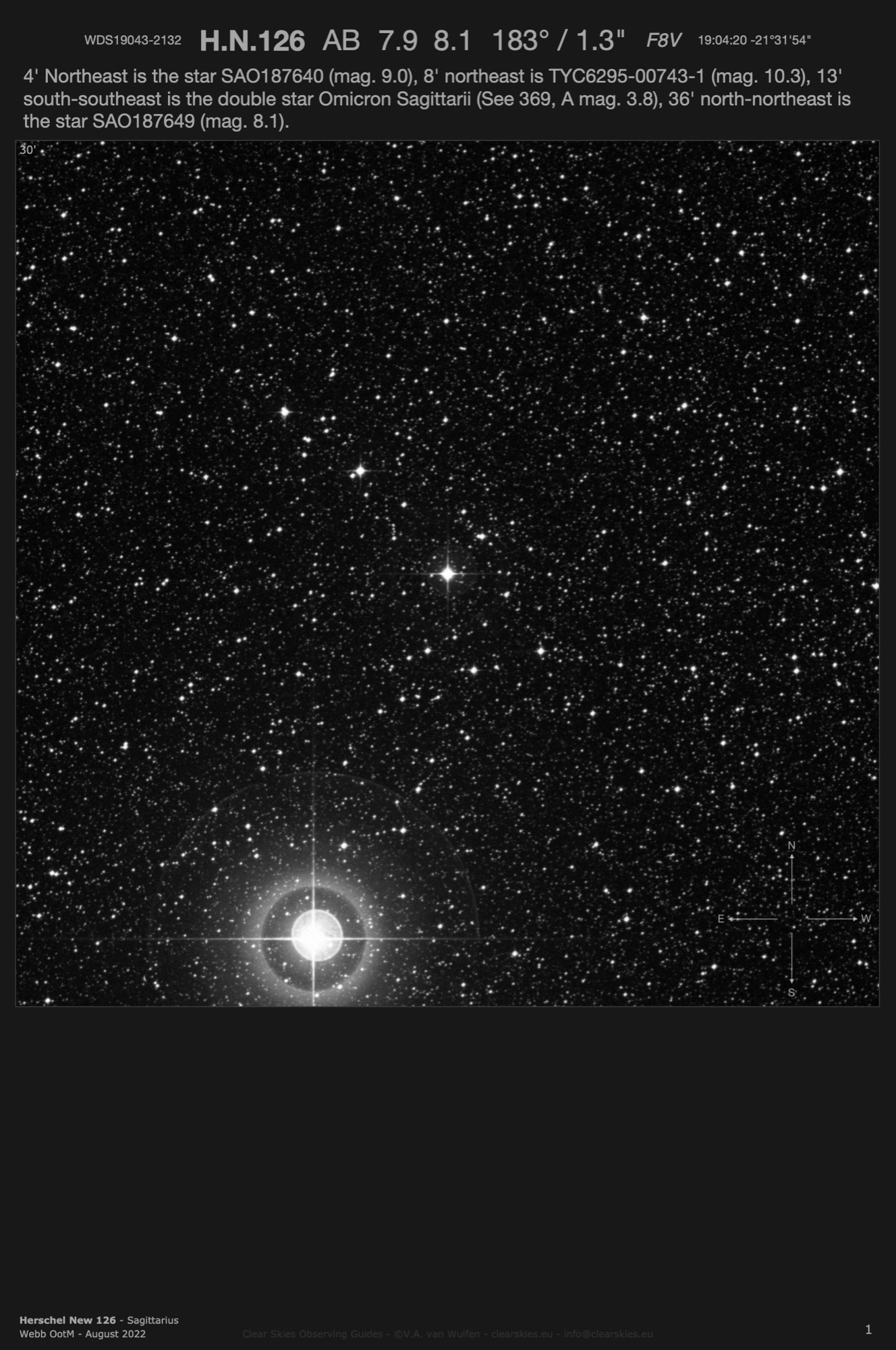 Herschel New 126 (WDS19043-2132) in Sagittarius Herschel New 126 (WDS19043-2132) in Sagittarius