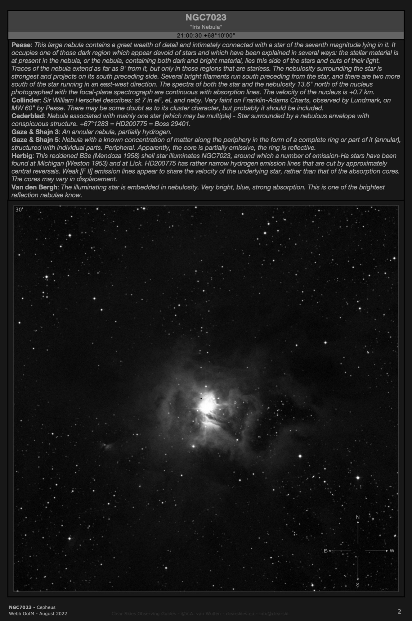 Reflection nebula NGC7023 - the "Iris Nebula" in Cepheus Reflection nebula NGC7023 - the "Iris Nebula" in Cepheus