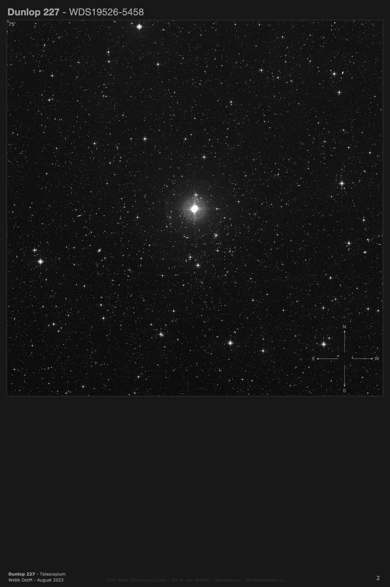 Dunlop 227 (WDS19526-5458) in Telescopium Dunlop 227 (WDS19526-5458) in Telescopium
