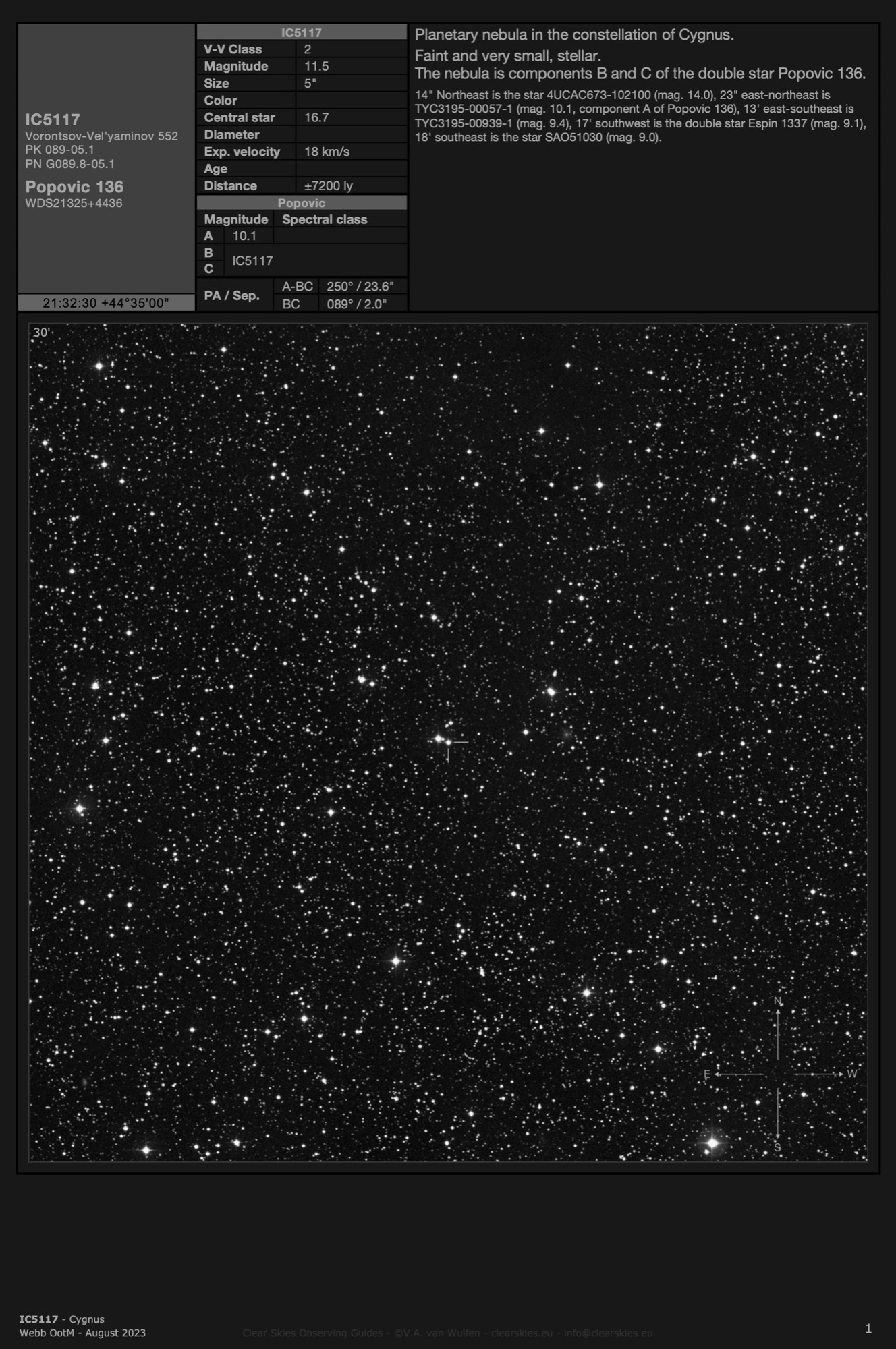Planetary nebula IC5117 in Cygnus Planetary nebula IC5117 in Cygnus