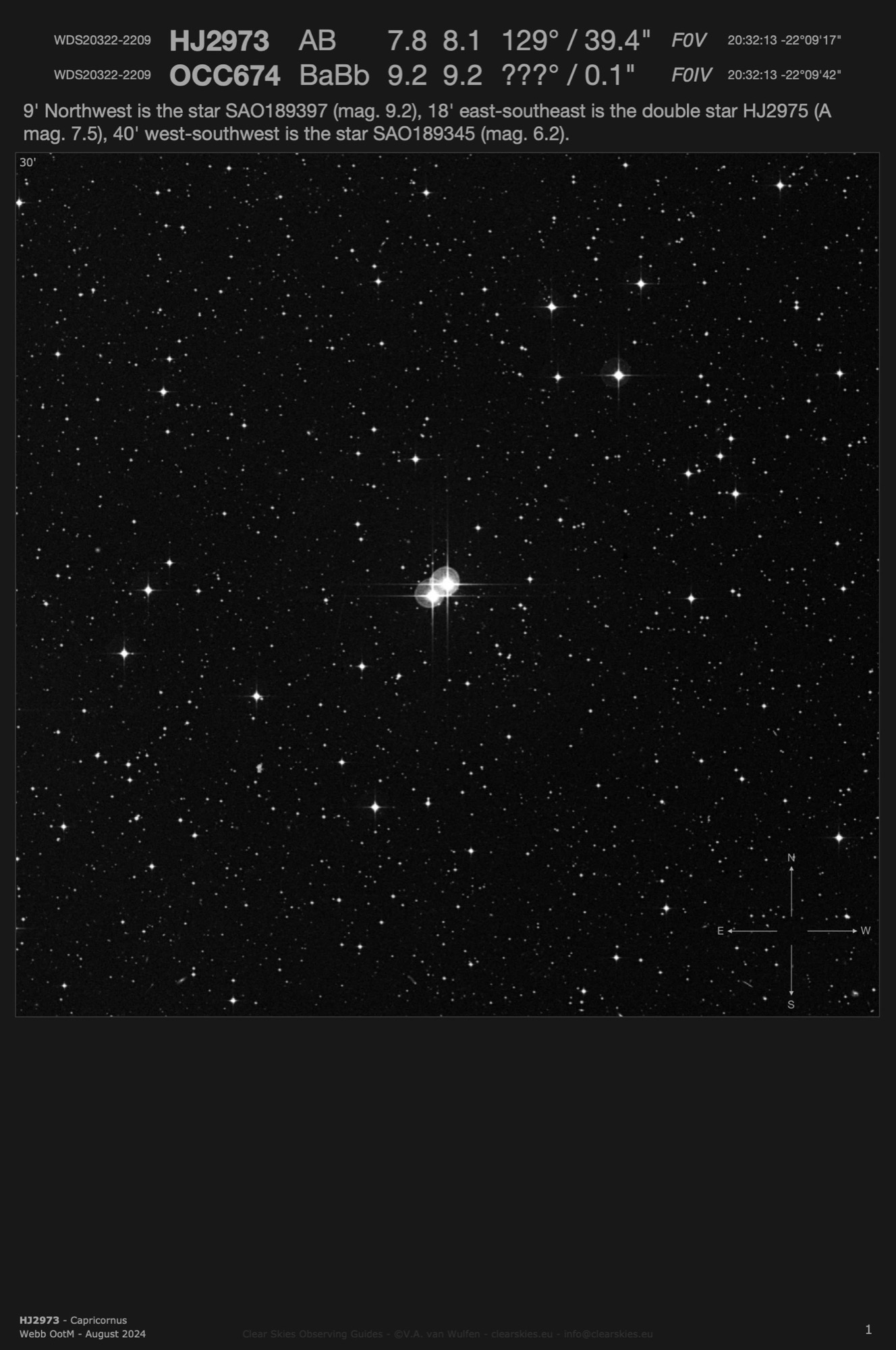 HJ2973 (WDS20322-2209) in Capricornus HJ2973 (WDS20322-2209) in Capricornus