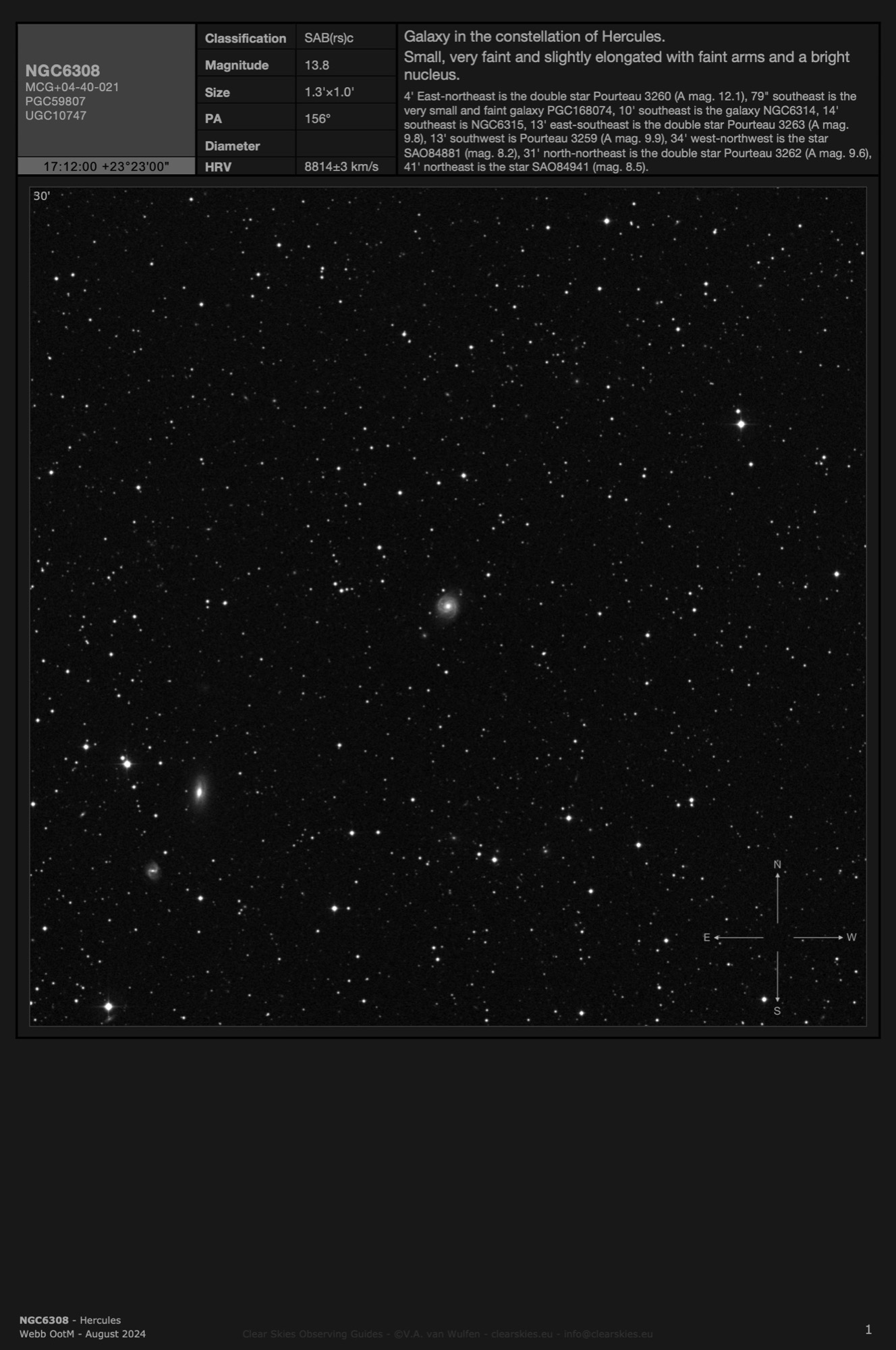 Galaxy NGC6308 in Hercules Galaxy NGC6308 in Hercules