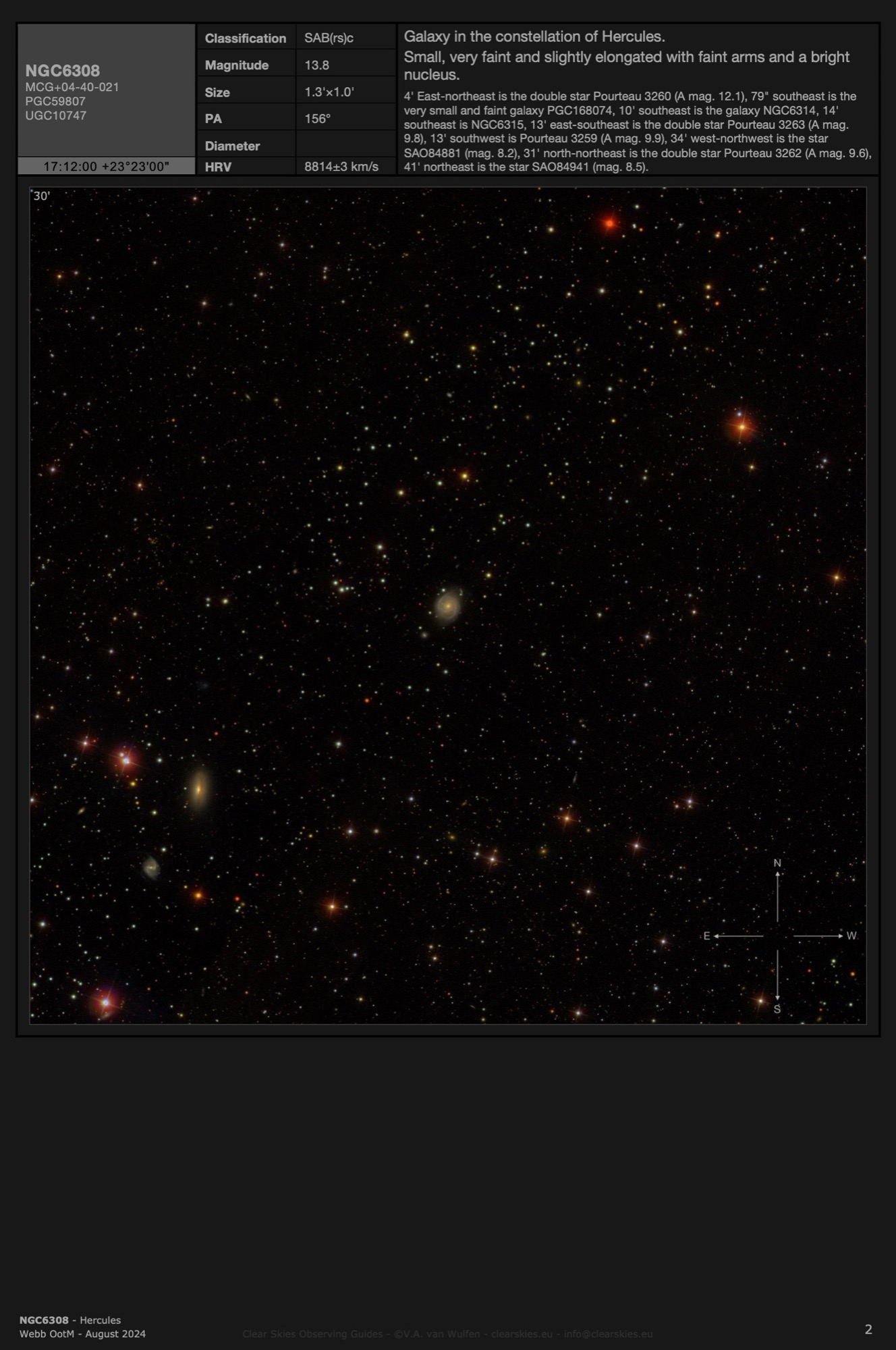 Galaxy NGC6308 in Hercules Galaxy NGC6308 in Hercules