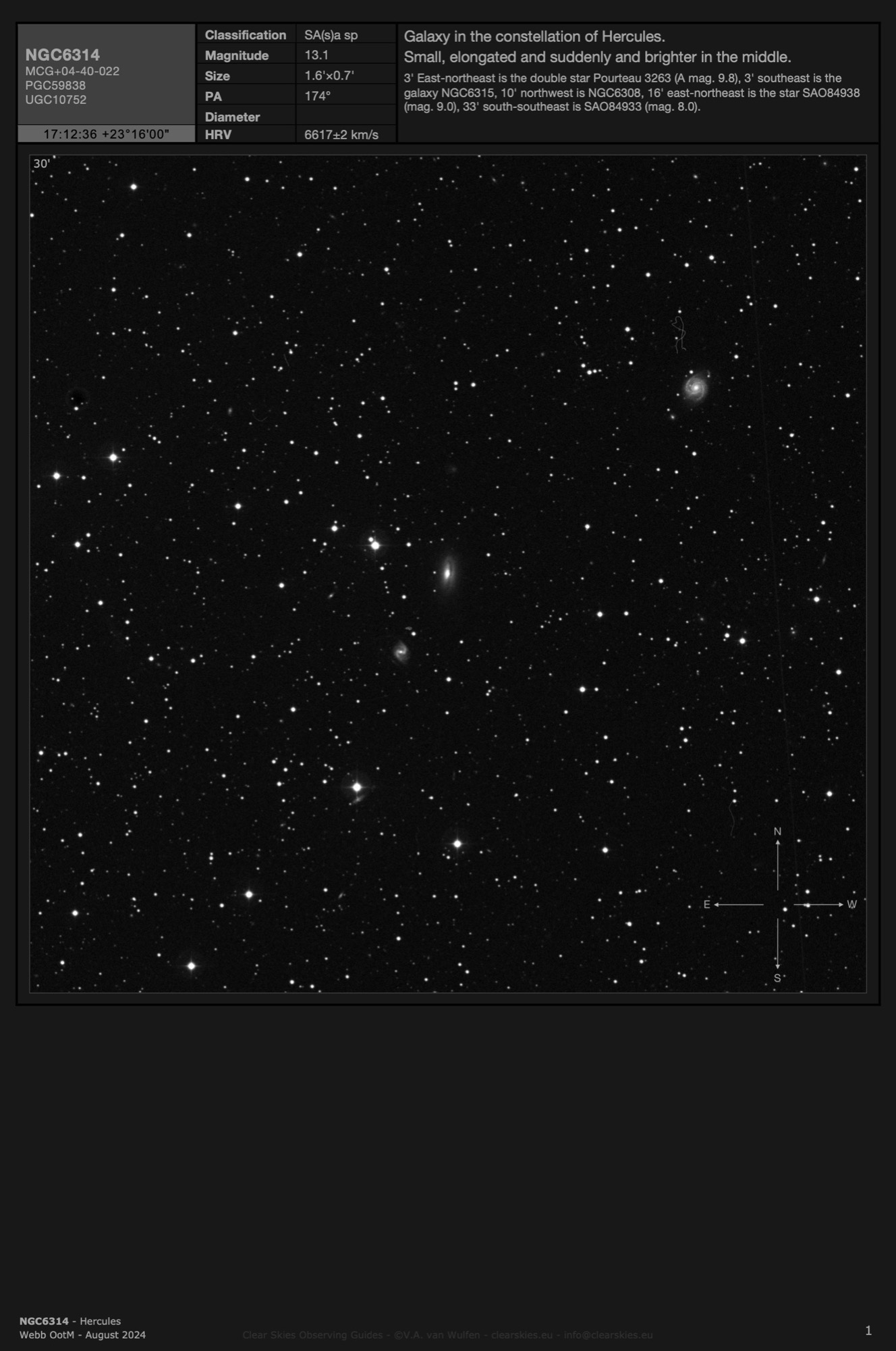 Galaxy NGC6314 in Hercules Galaxy NGC6314 in Hercules