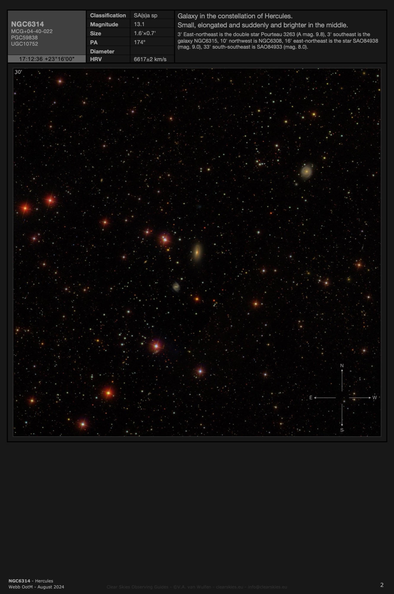 Galaxy NGC6314 in Hercules Galaxy NGC6314 in Hercules