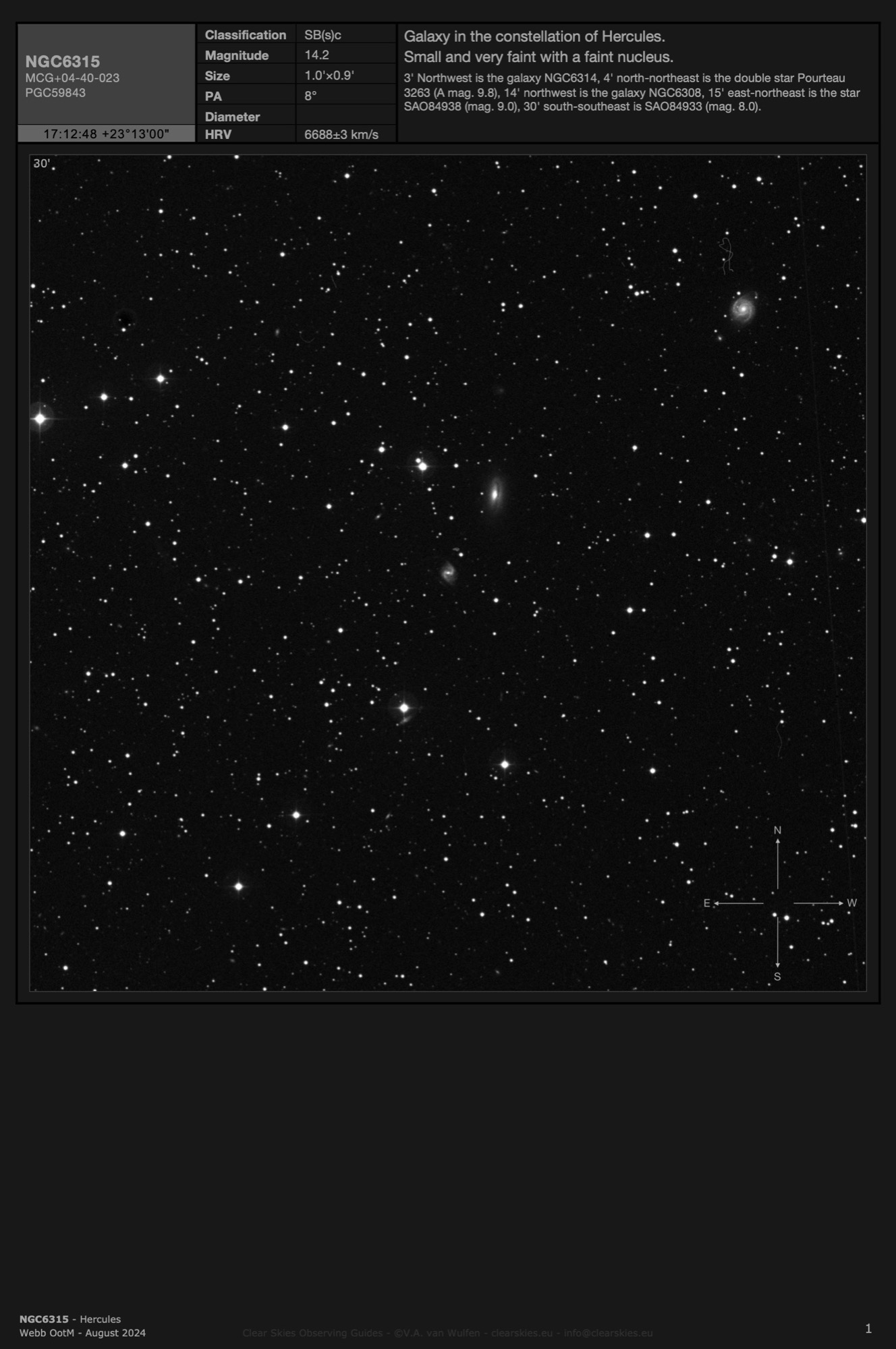 Galaxy NGC6315 in Hercules Galaxy NGC6315 in Hercules