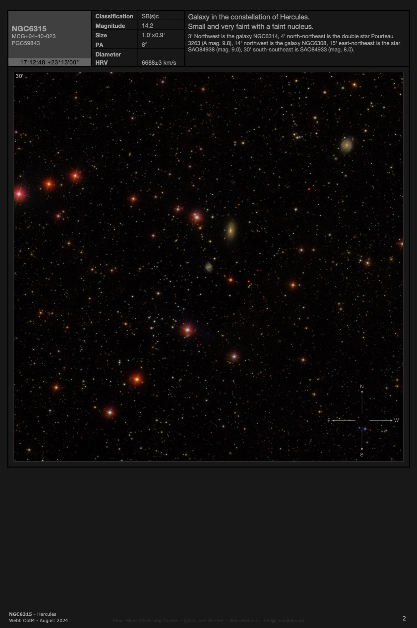 Galaxy NGC6315 in Hercules Galaxy NGC6315 in Hercules