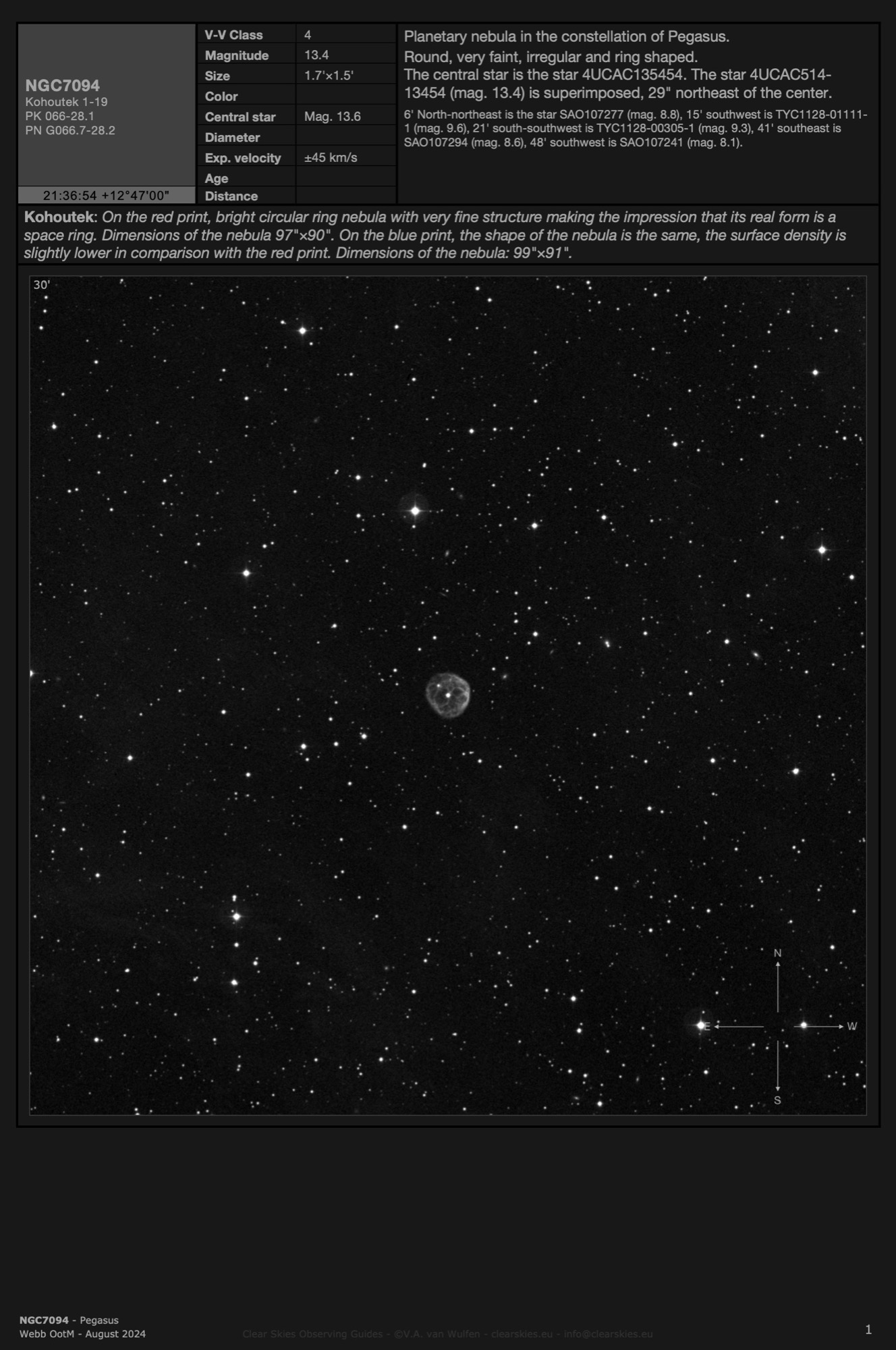 Planetary nebula NGC7094 in Pegasus Planetary nebula NGC7094 in Pegasus