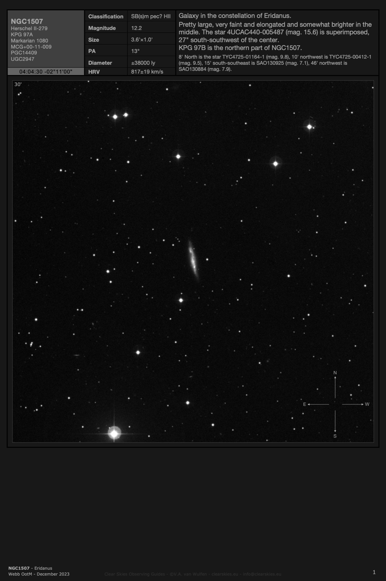 Galaxy NGC1507 in Eridanus Galaxy NGC1507 in Eridanus