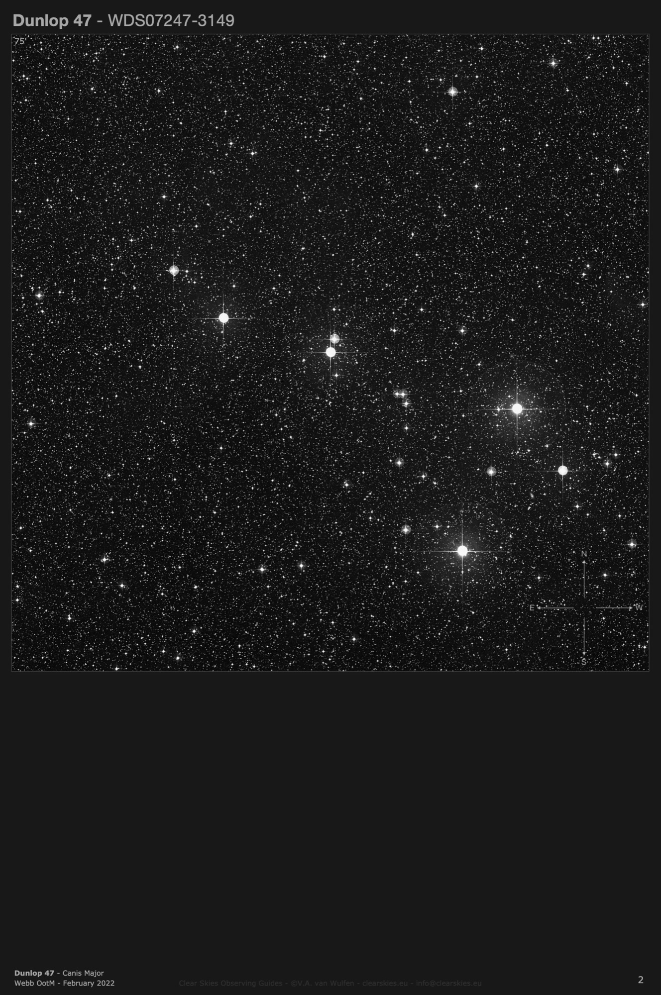 Dunlop 47 (WDS07247-3149) in Canis Major Dunlop 47 (WDS07247-3149) in Canis Major