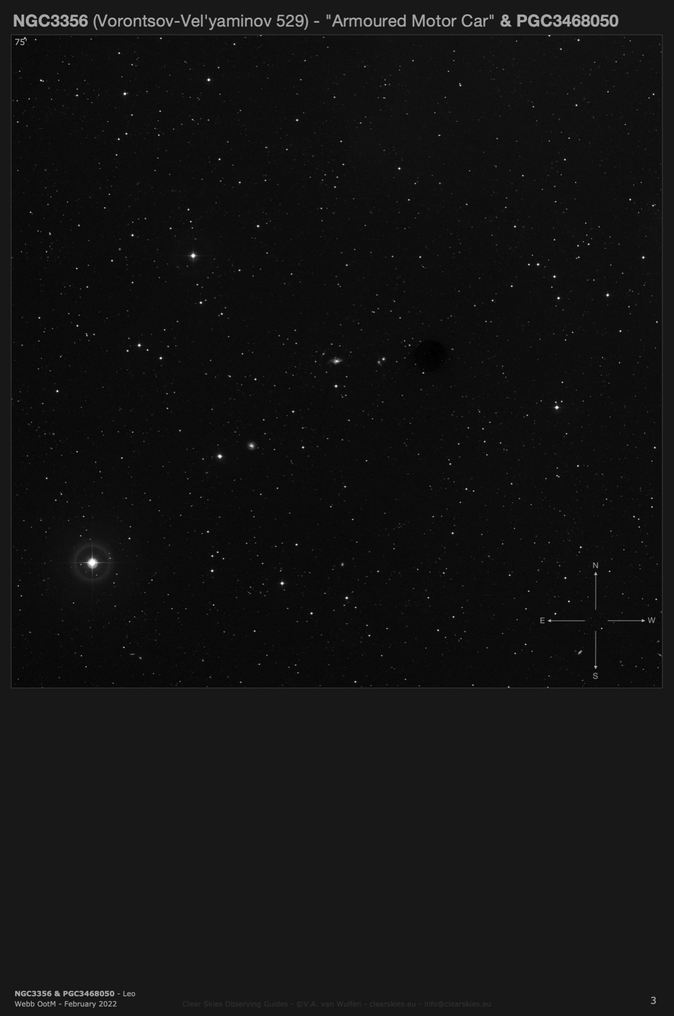 Galaxy pair NGC3356 (Vorontsov-Vel'yaminov 529) - the "Armoured Motor Car" & PGC3468050 in Leo Galaxy pair NGC3356 (Vorontsov-Vel'yaminov 529) - the "Armoured Motor Car" & PGC3468050 in Leo