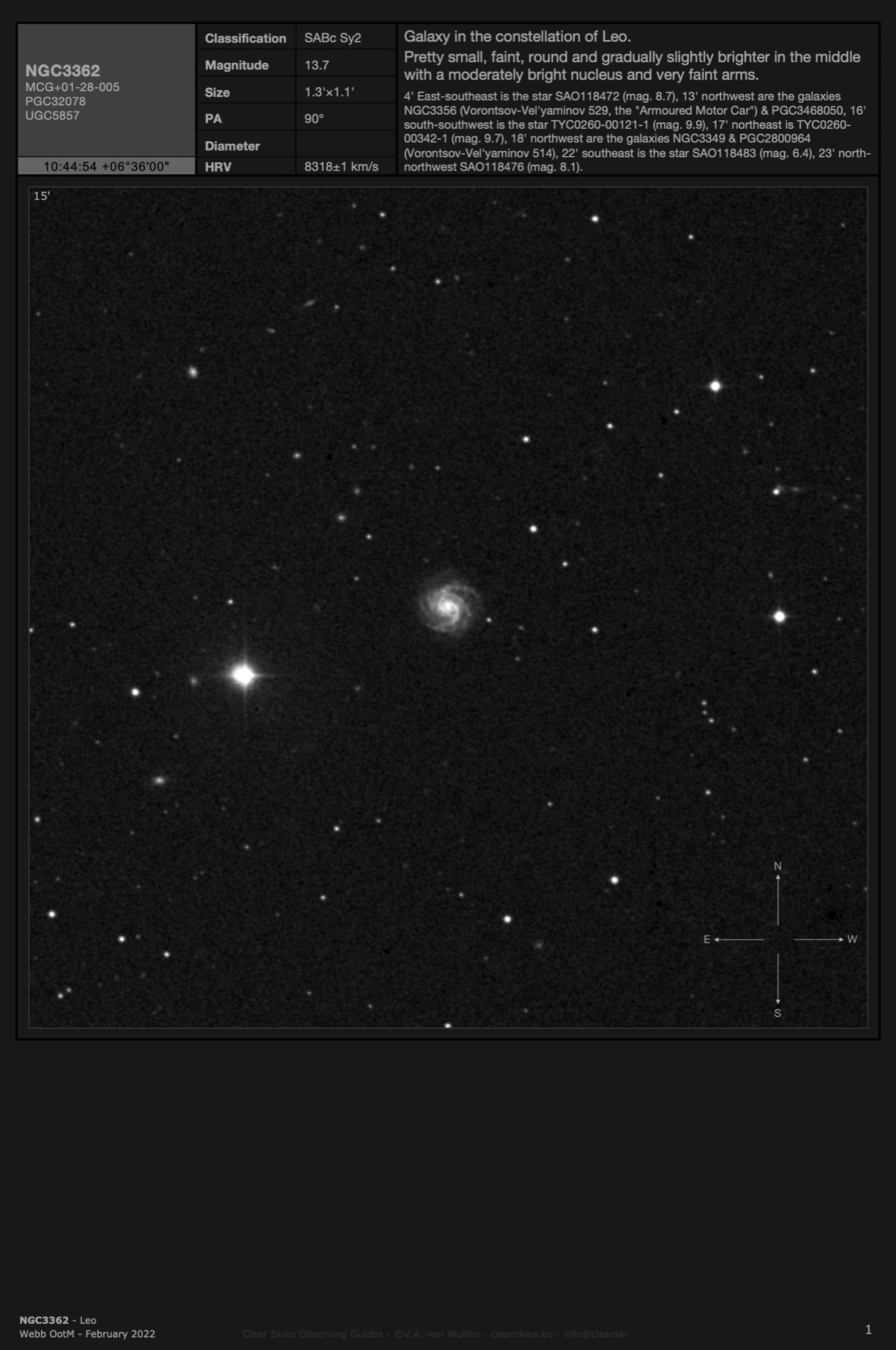 Galaxy NGC3362 in Leo Galaxy NGC3362 in Leo