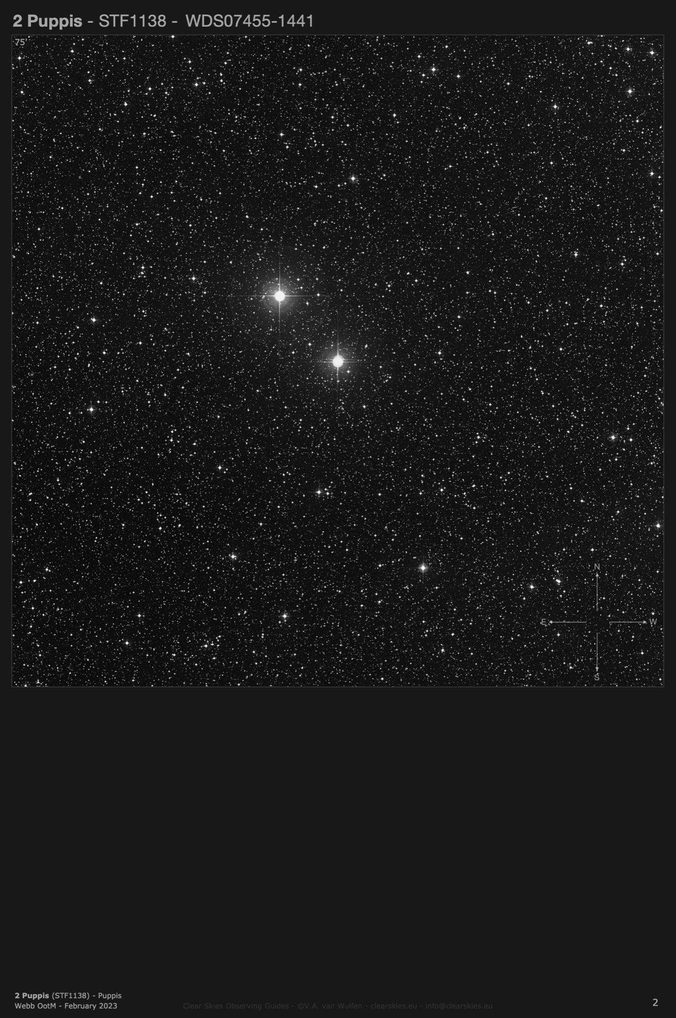 2 Puppis (STF1138 - WDS07455-1441) in Puppis 2 Puppis (STF1138 - WDS07455-1441) in Puppis
