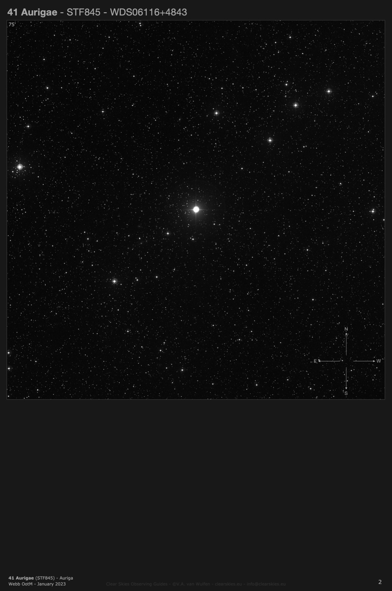 41 Aurigae (STF845 - WDS06116-4843) in Auriga 41 Aurigae (STF845 - WDS06116-4843) in Auriga
