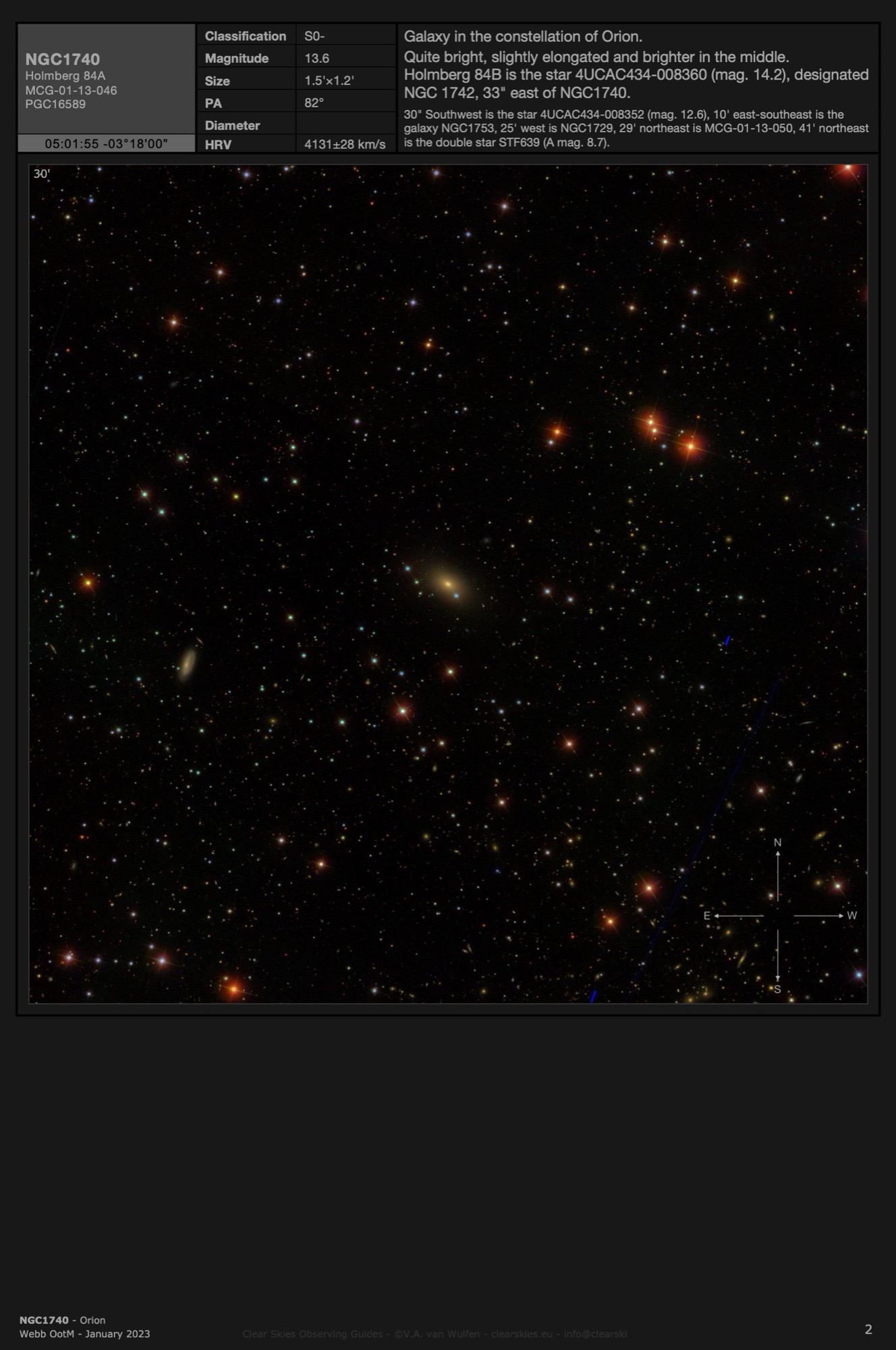 Galaxy NGC1740 in Orion Galaxy NGC1740 in Orion