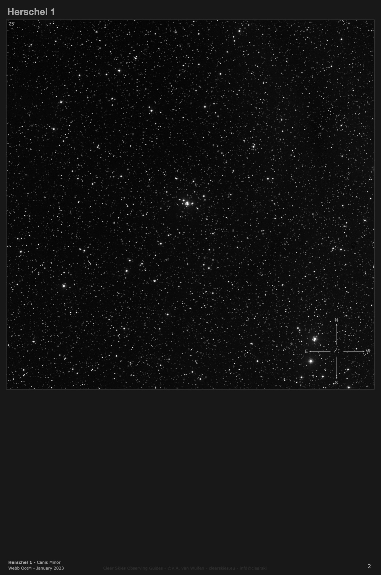 Open cluster Herschel 1 in Canis Minor Open cluster Herschel 1 in Canis Minor