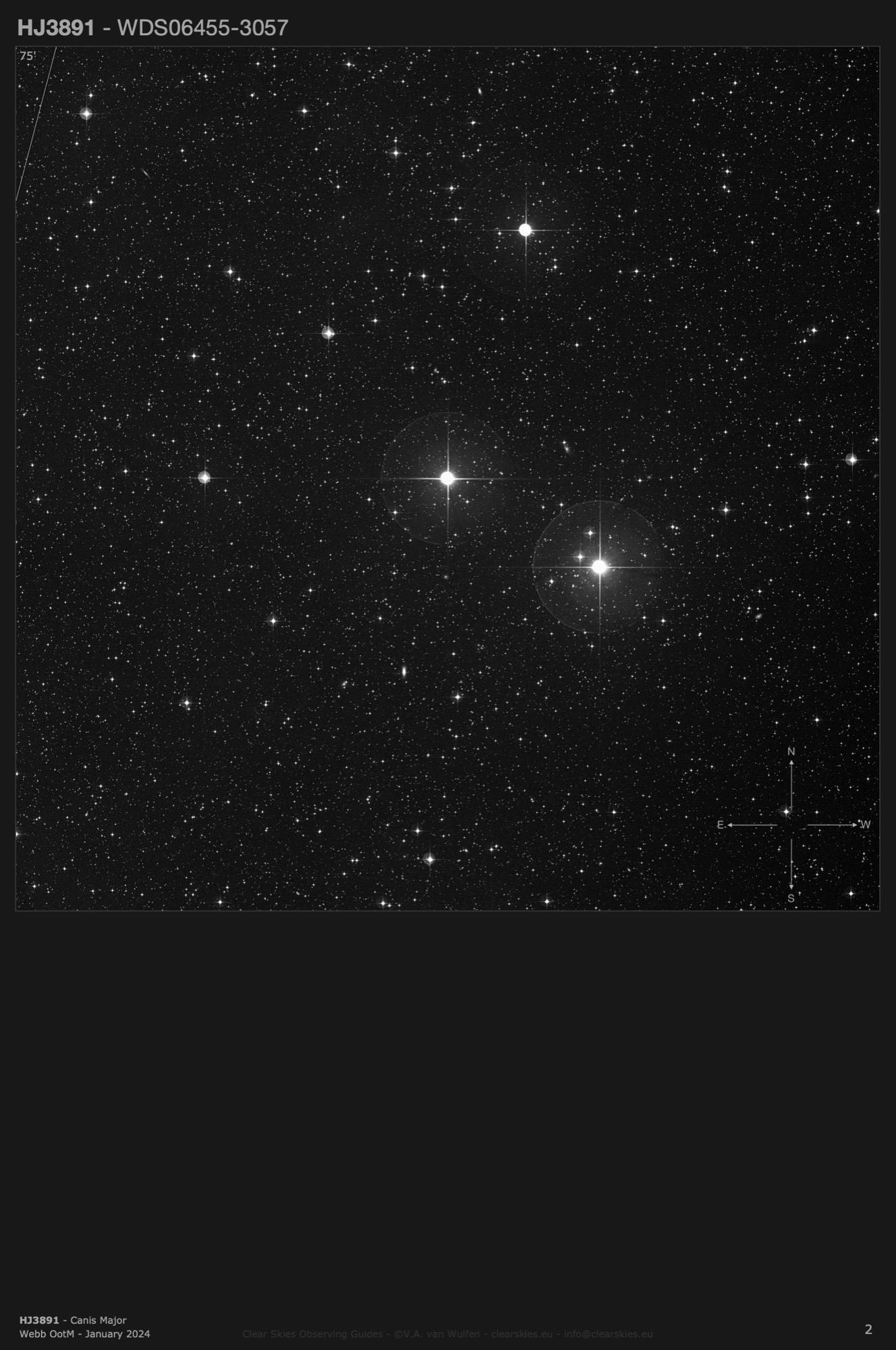 HJ3891 (WDS06455-3057) in Canis Major HJ3891 (WDS06455-3057) in Canis Major