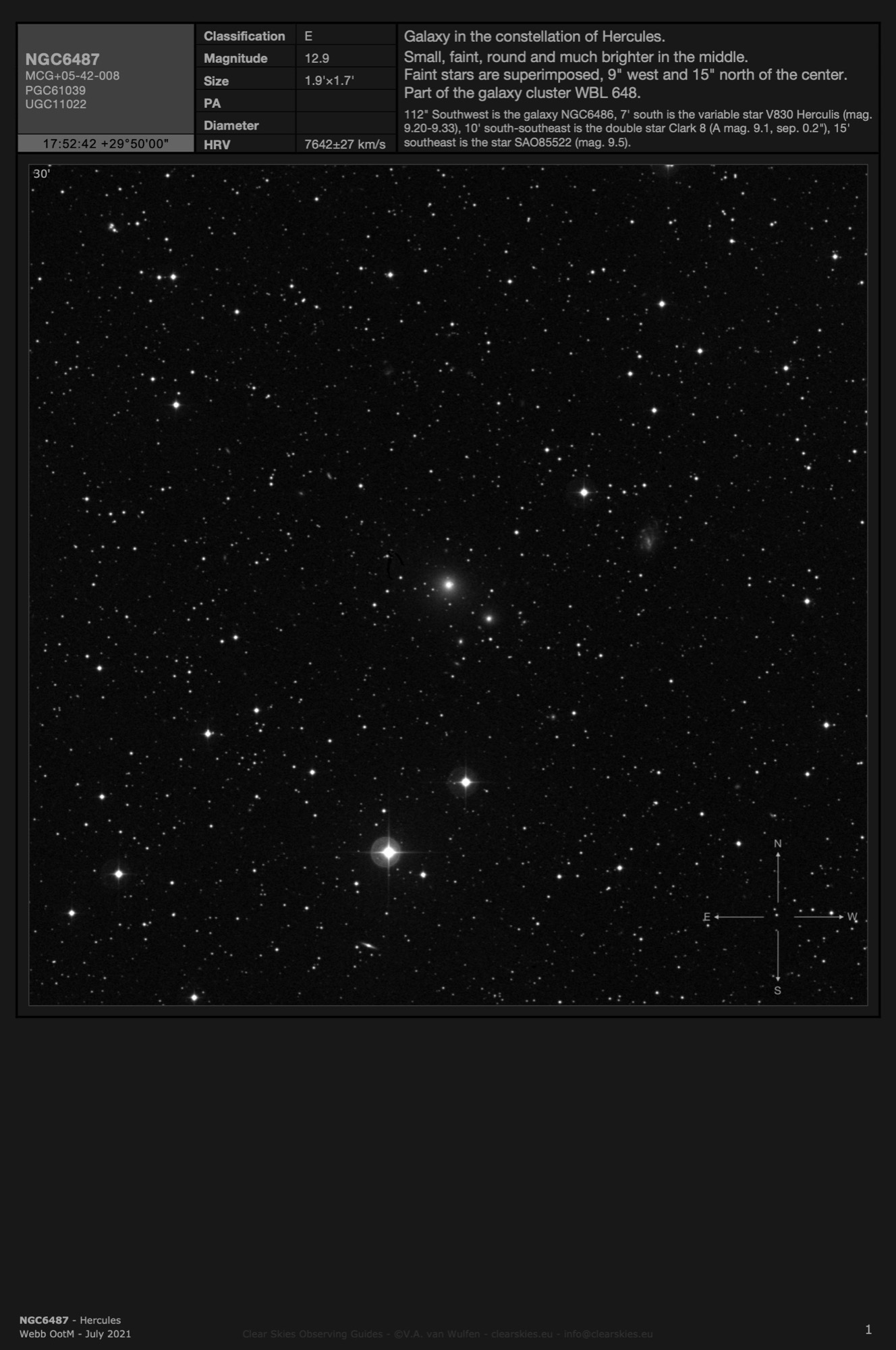 Galaxy NGC6487 in Hercules Galaxy NGC6487 in Hercules