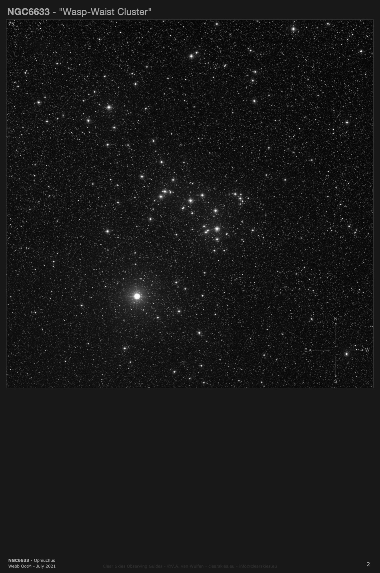 Open cluster NGC6633 - the "Wasp-Waist Cluster" in Ophiuchus Open cluster NGC6633 - the "Wasp-Waist Cluster" in Ophiuchus