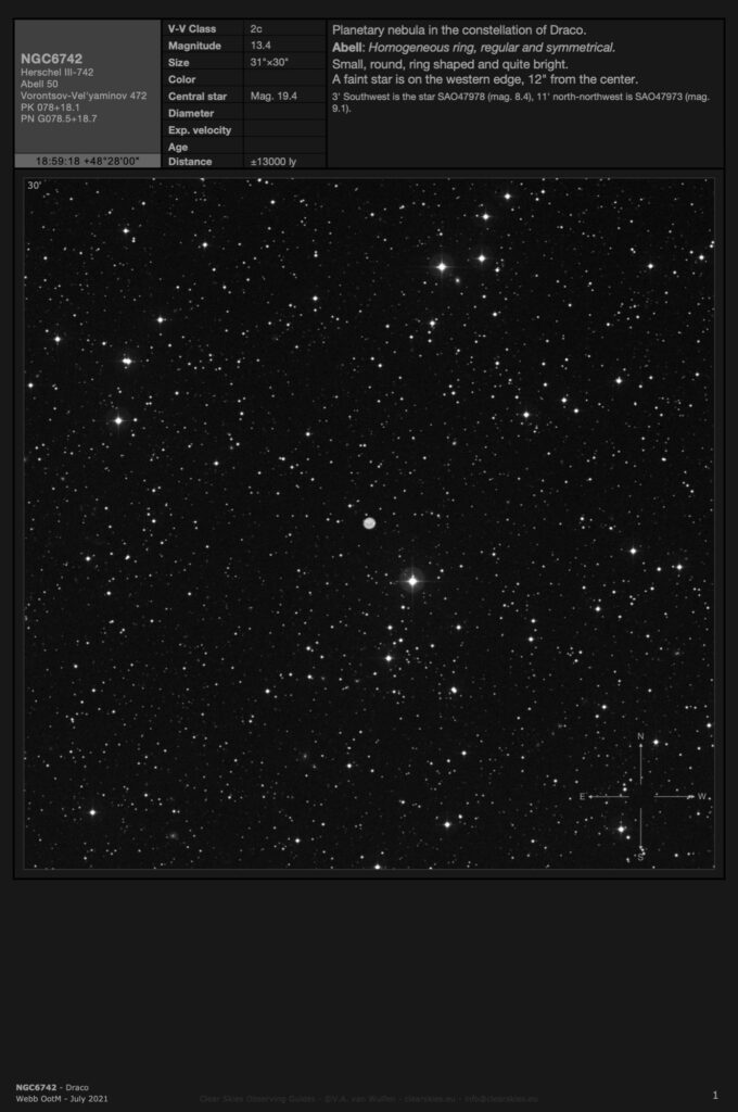 Planetary nebula NGC6742 in Draco Planetary nebula NGC6742 in Draco