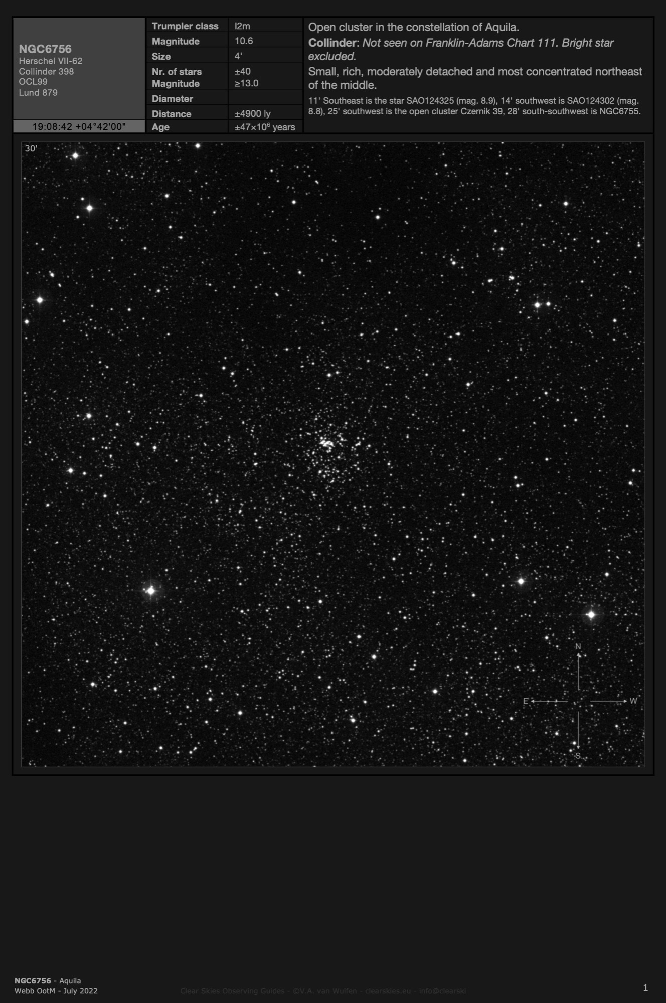 Open cluster NGC6756 in Aquila Open cluster NGC6756 in Aquila