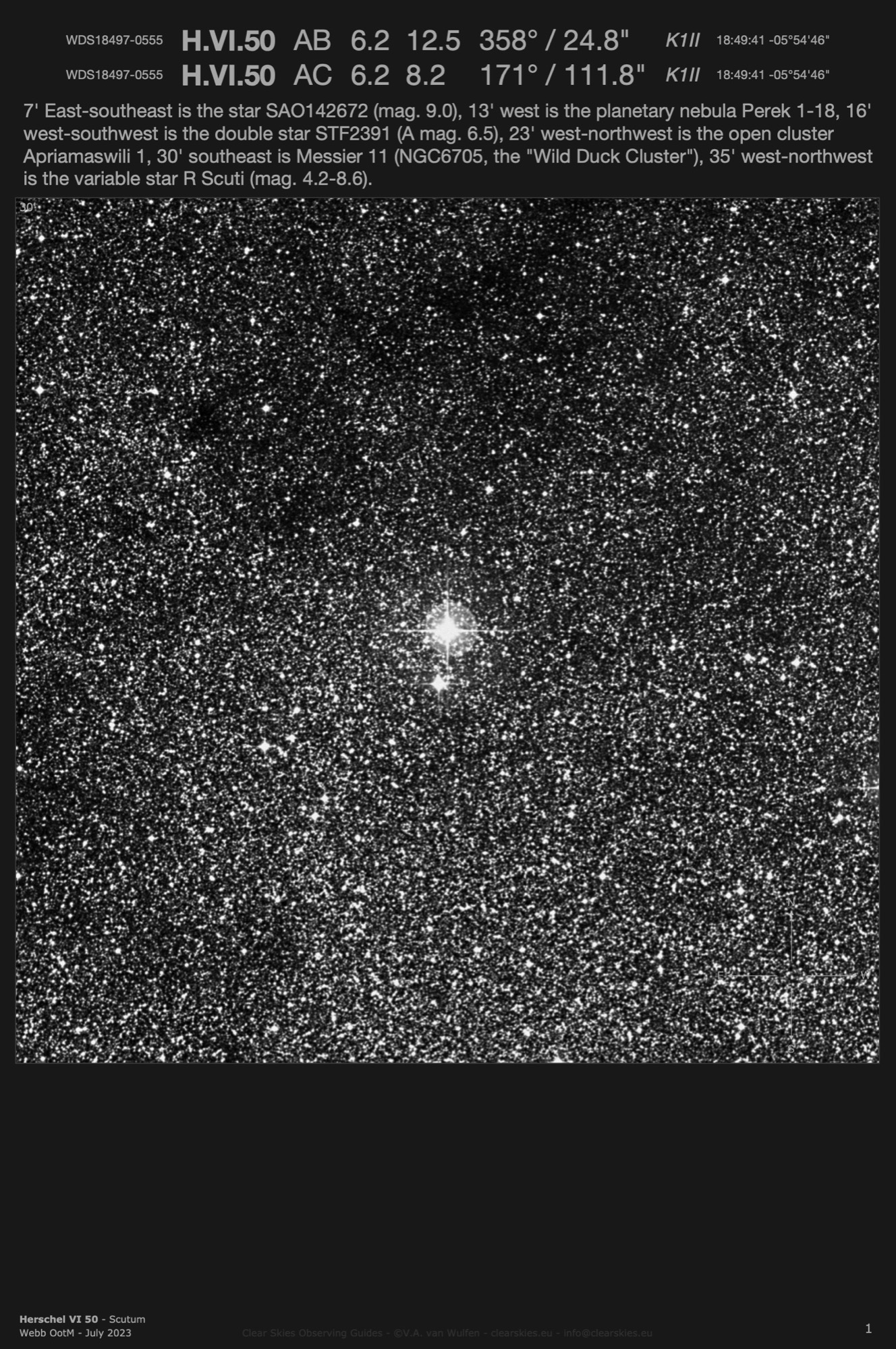 Herschel VI 50 (WDS18413+3018) in Scutum Herschel VI 50 (WDS18413+3018) in Scutum