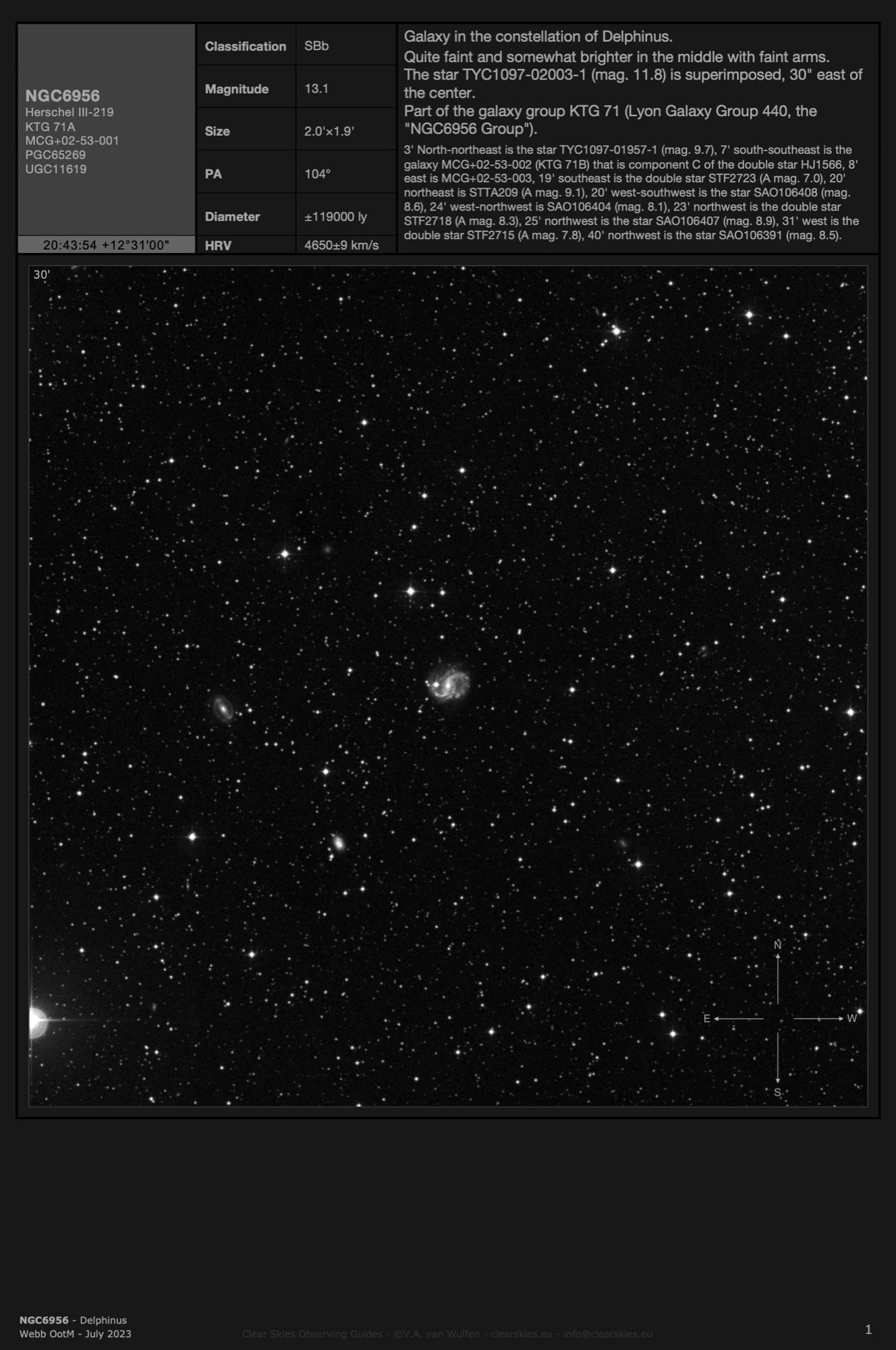 Galaxy NGC6956 in Delphinus Galaxy NGC6956 in Delphinus