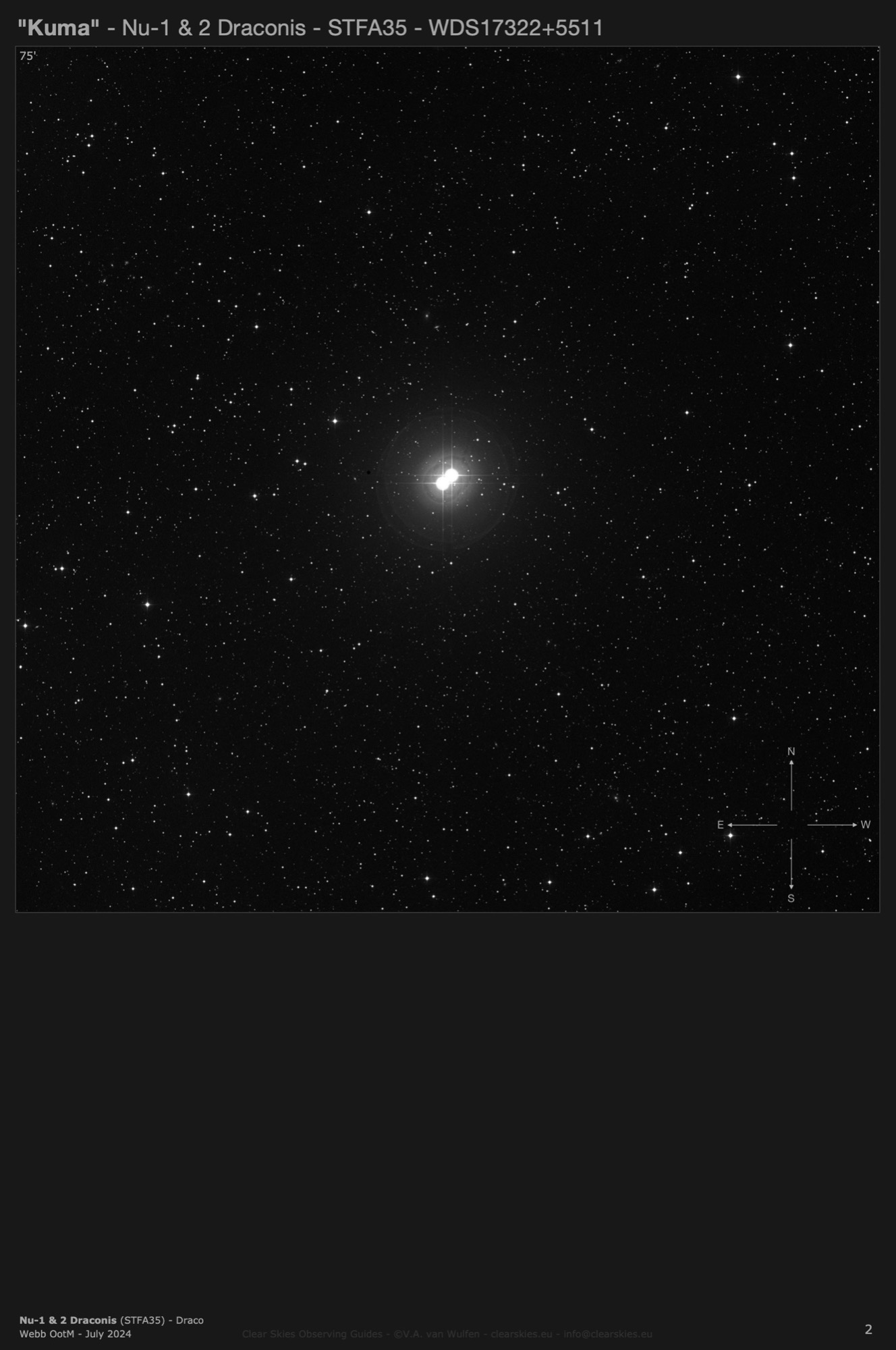 "Kuma" - Nu-1 & 2 Draconis (STFA35 - WDS17322+5511) in Draco "Kuma" - Nu-1 & 2 Draconis (STFA35 - WDS17322+5511) in Draco