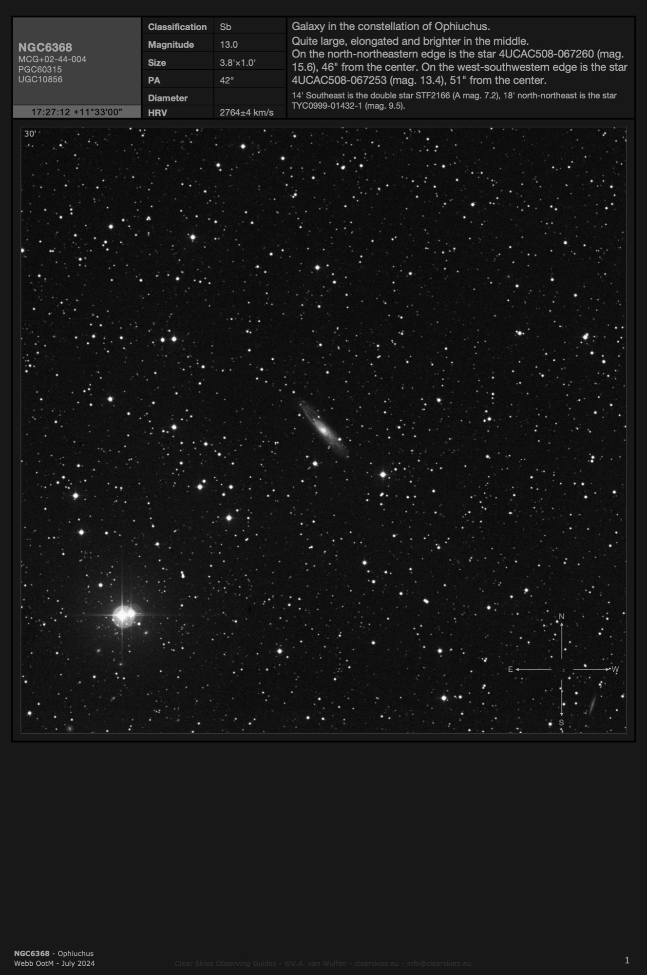 Galaxy NGC6368 in Ophiuchus Galaxy NGC6368 in Ophiuchus