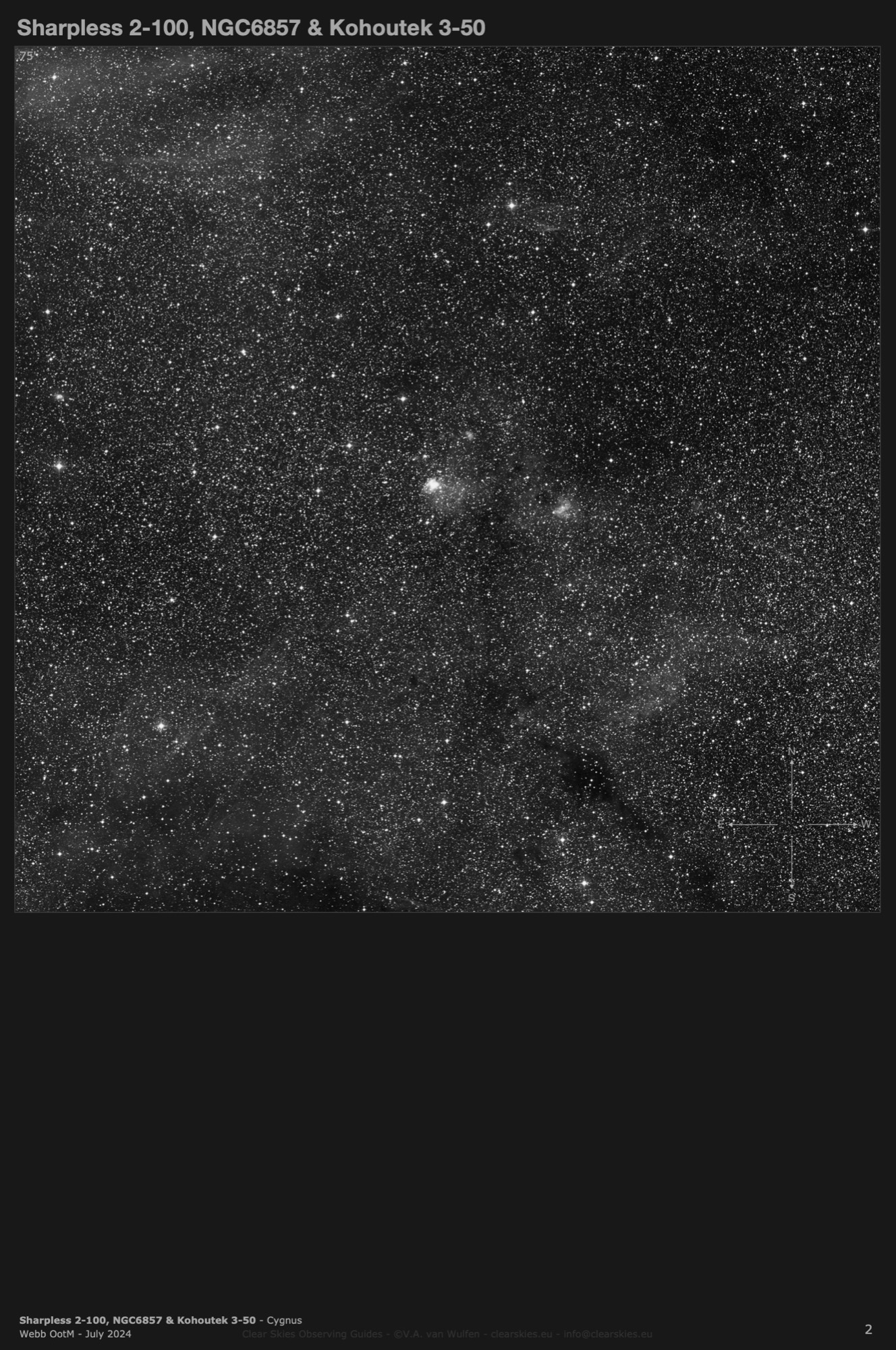 Emission nebulae Sharpless 2-100 and NGC6857 & HII region Kohoutek 3-50 in Cygnus Emission nebulae Sharpless 2-100 and NGC6857 & HII region Kohoutek 3-50 in Cygnus