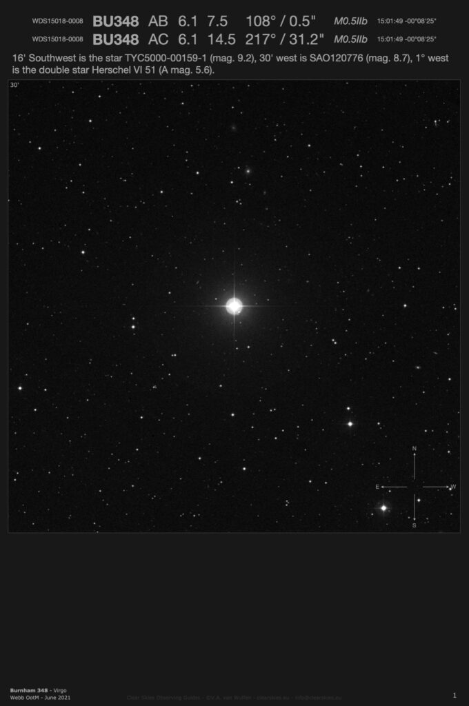 Burnham 348 (WDS15018-0008) in Virgo Burnham 348 (WDS15018-0008) in Virgo