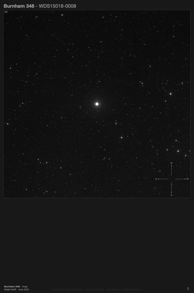 Burnham 348 (WDS15018-0008) in Virgo Burnham 348 (WDS15018-0008) in Virgo
