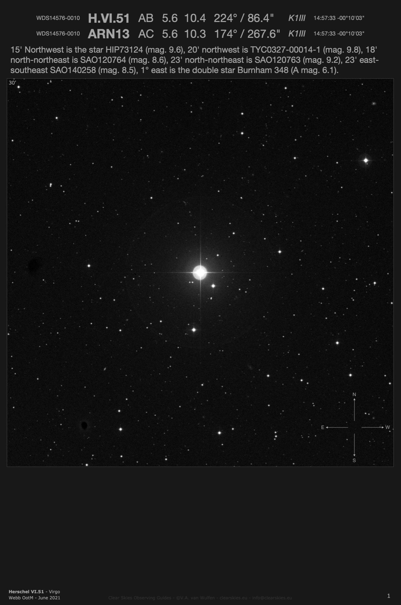 Herschel VI 51 (WDS14576-0010) in Virgo Herschel VI 51 (WDS14576-0010) in Virgo