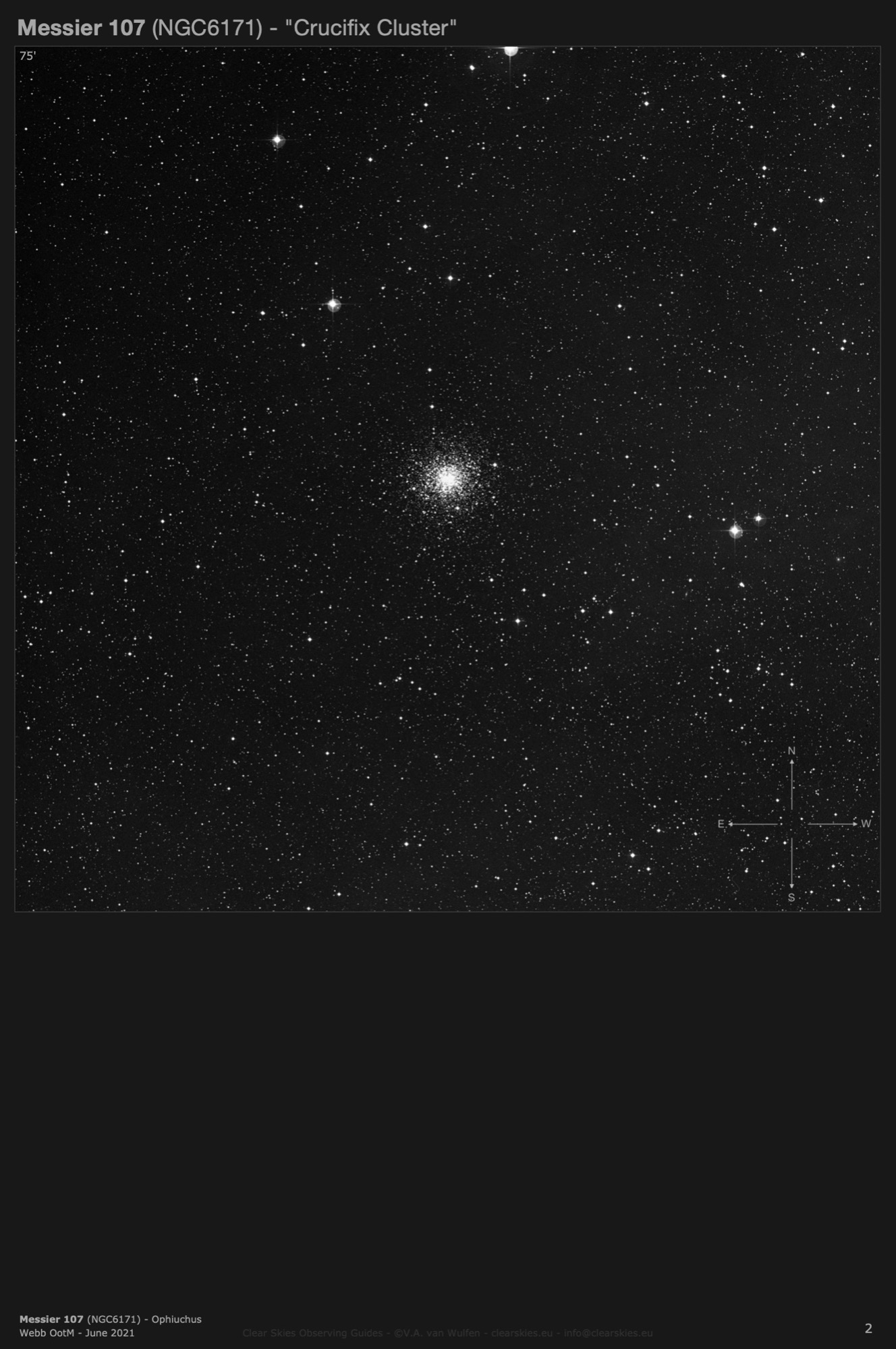 Globular cluster Messier 107 (NGC6171) in Ophiuchus Globular cluster Messier 107 (NGC6171) in Ophiuchus