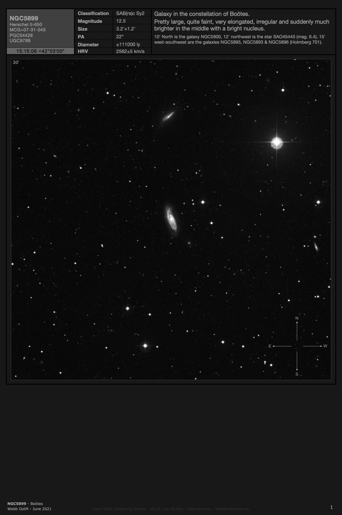 Galaxy NGC5899 in Boötes Galaxy NGC5899 in Boötes