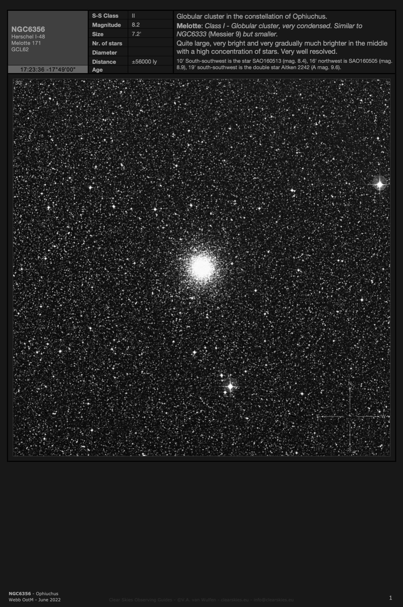 Globular cluster NGC6356 in Ophiuchus Globular cluster NGC6356 in Ophiuchus