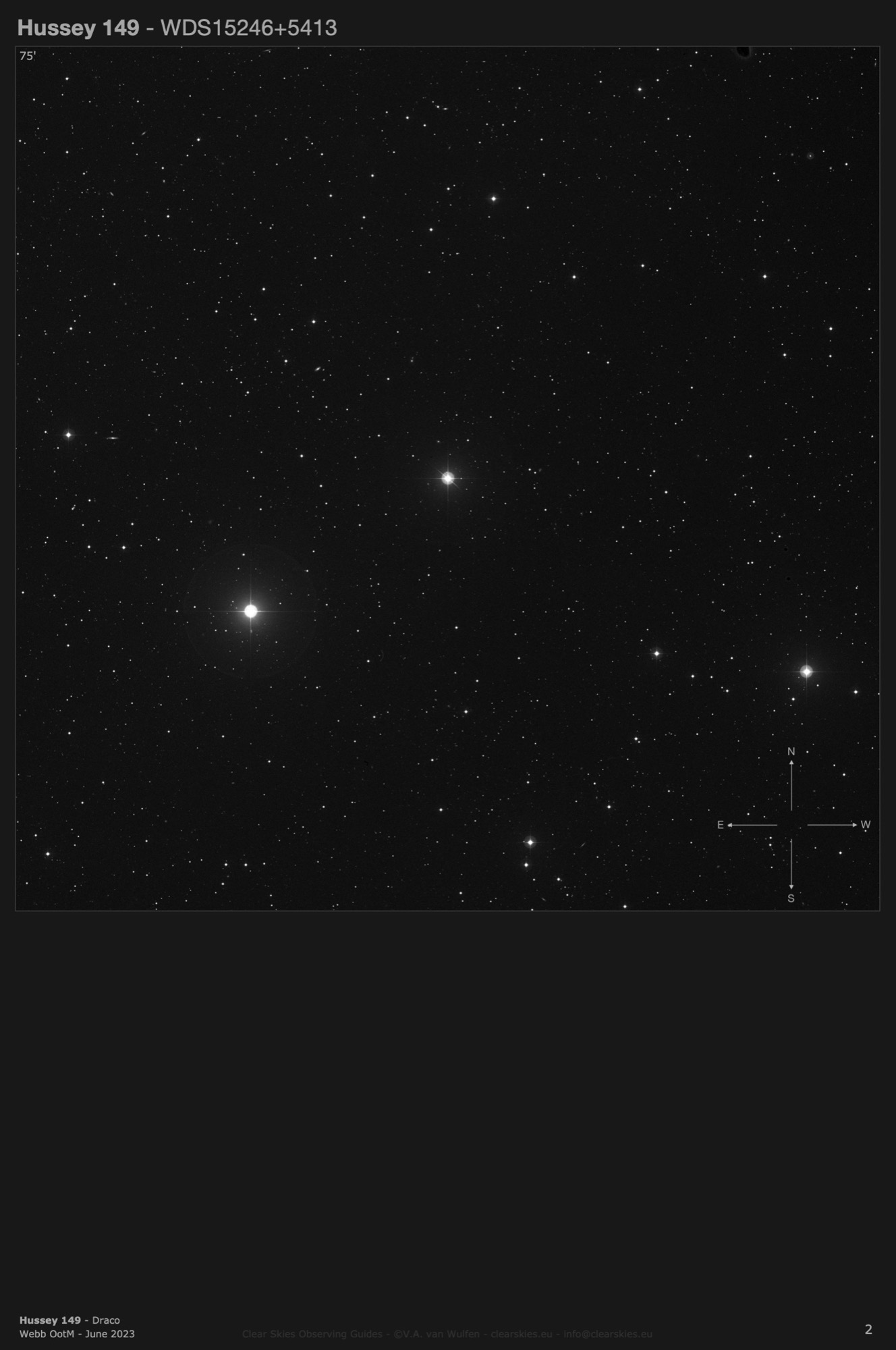 Hussey 149 (WDS15246+5413) in Draco Hussey 149 (WDS15246+5413) in Draco