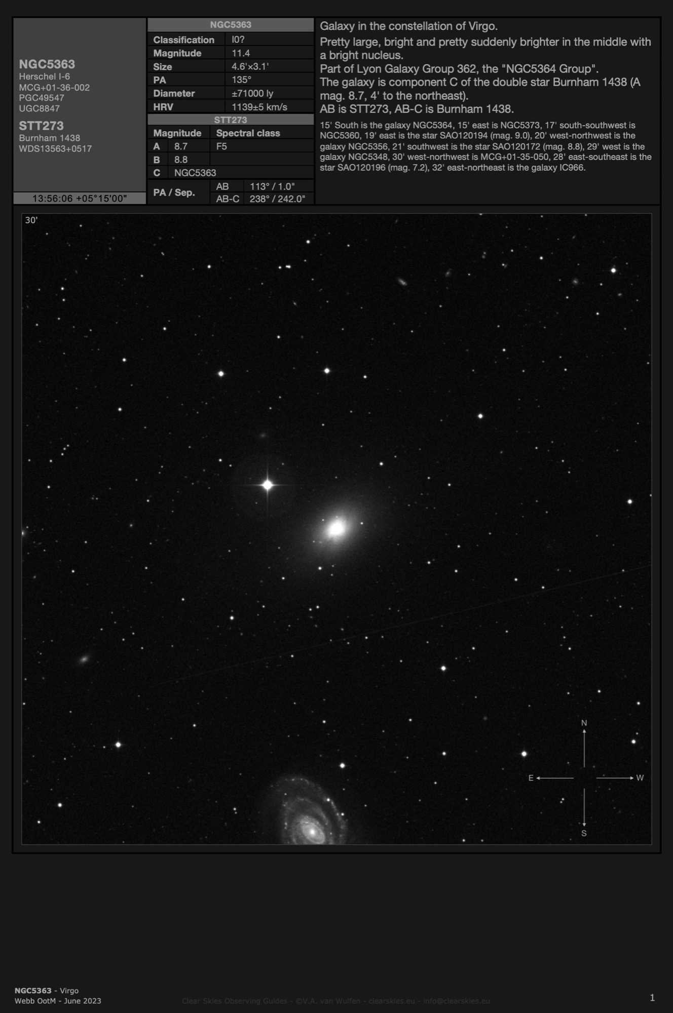 Galaxy NGC5363 in Virgo Galaxy NGC5363 in Virgo